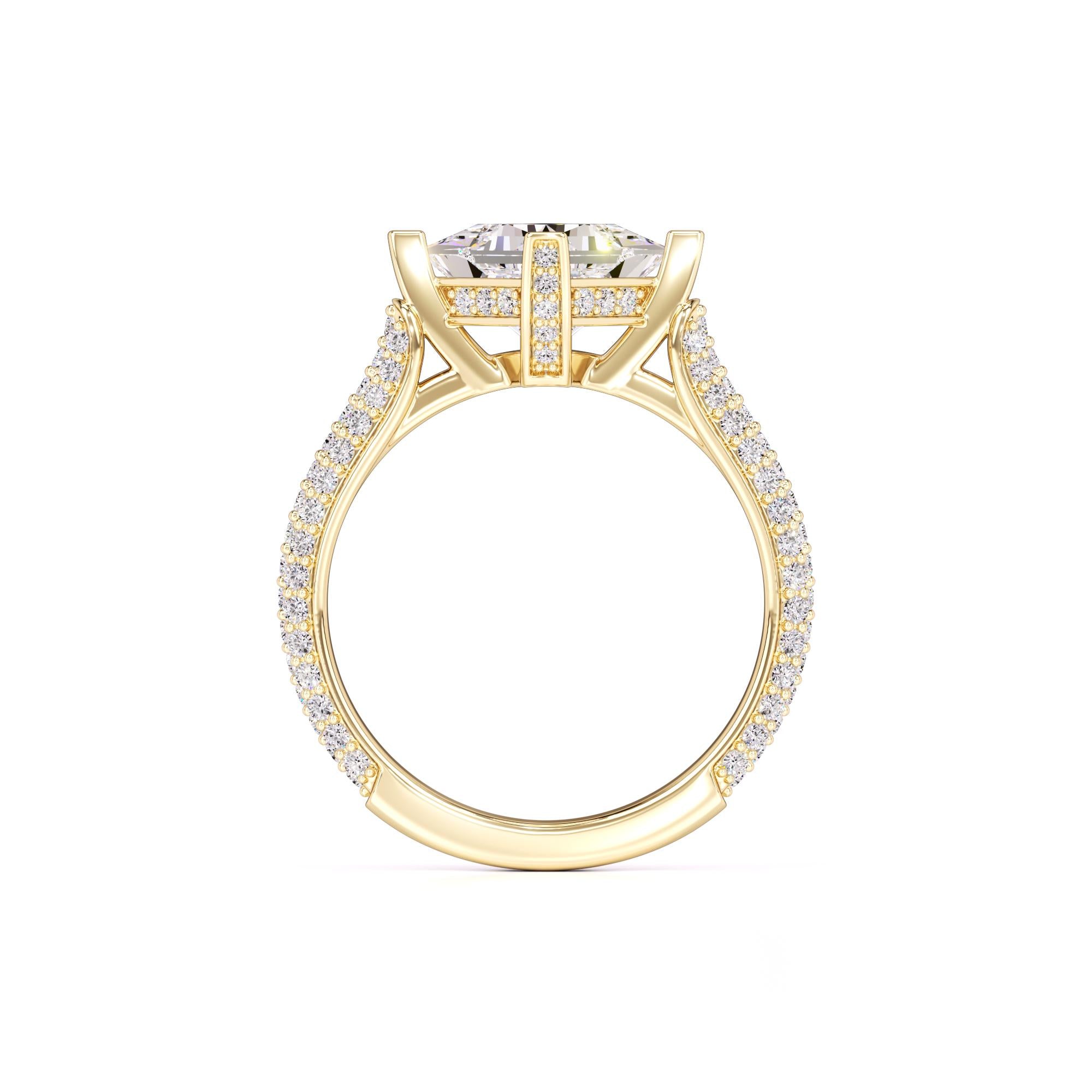 Lucia Moissanite & Lab Grown Diamond Ring | Yellow Gold | 4