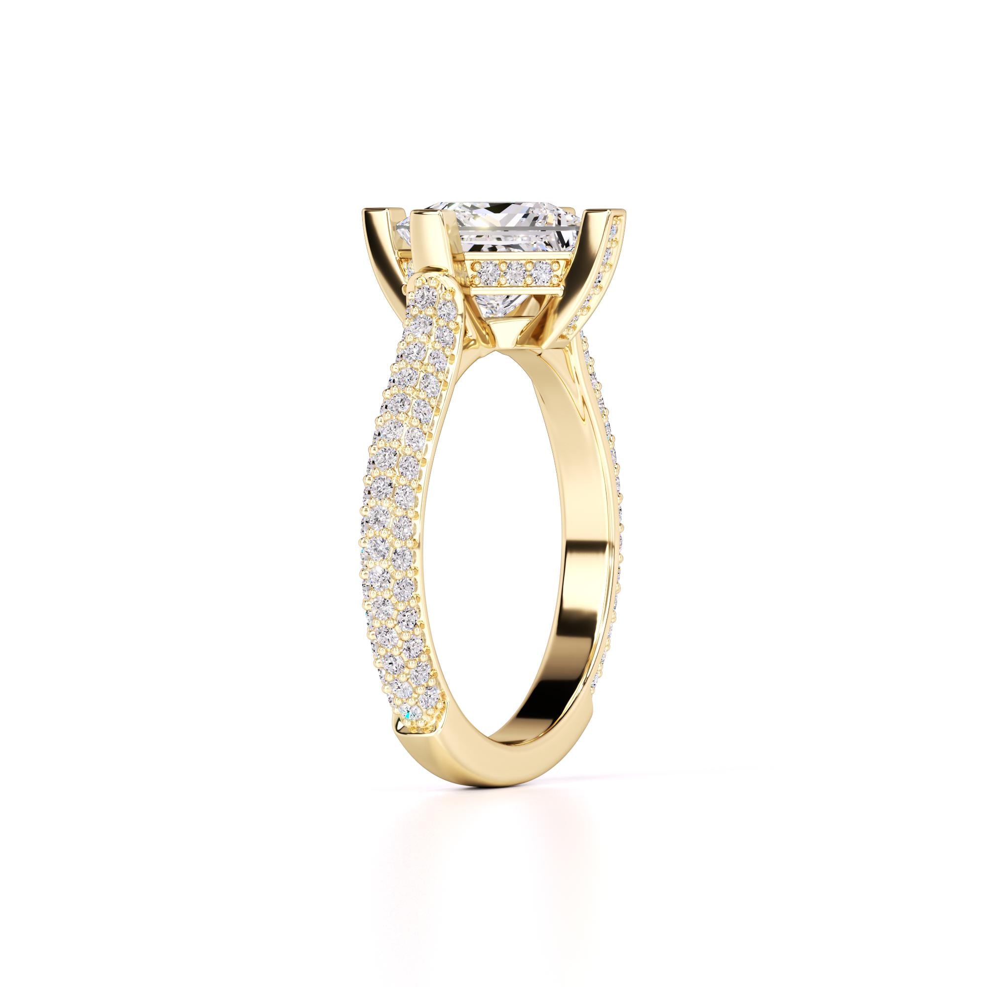 Lucia Lab Grown Diamond Ring | Yellow Gold | 3