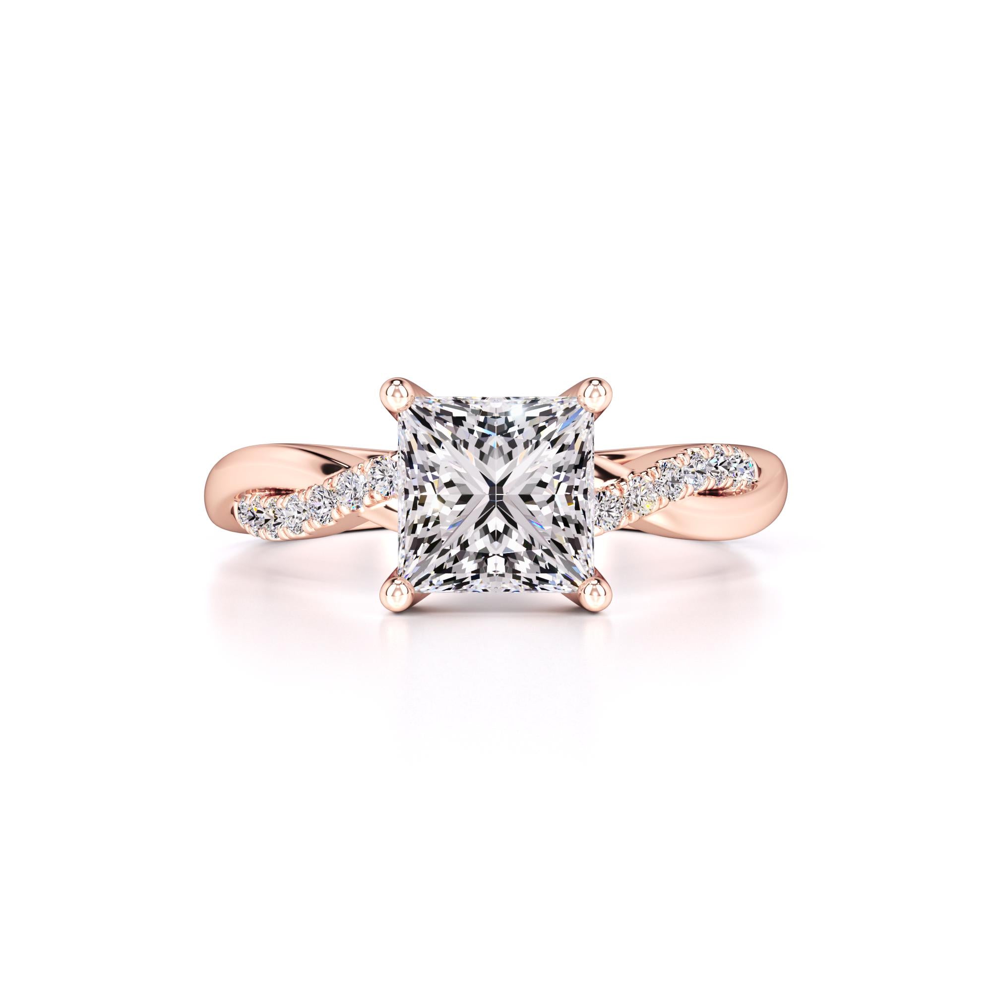 Tanya Moissanite & Lab Grown Diamond Ring | Rose Gold | 1
