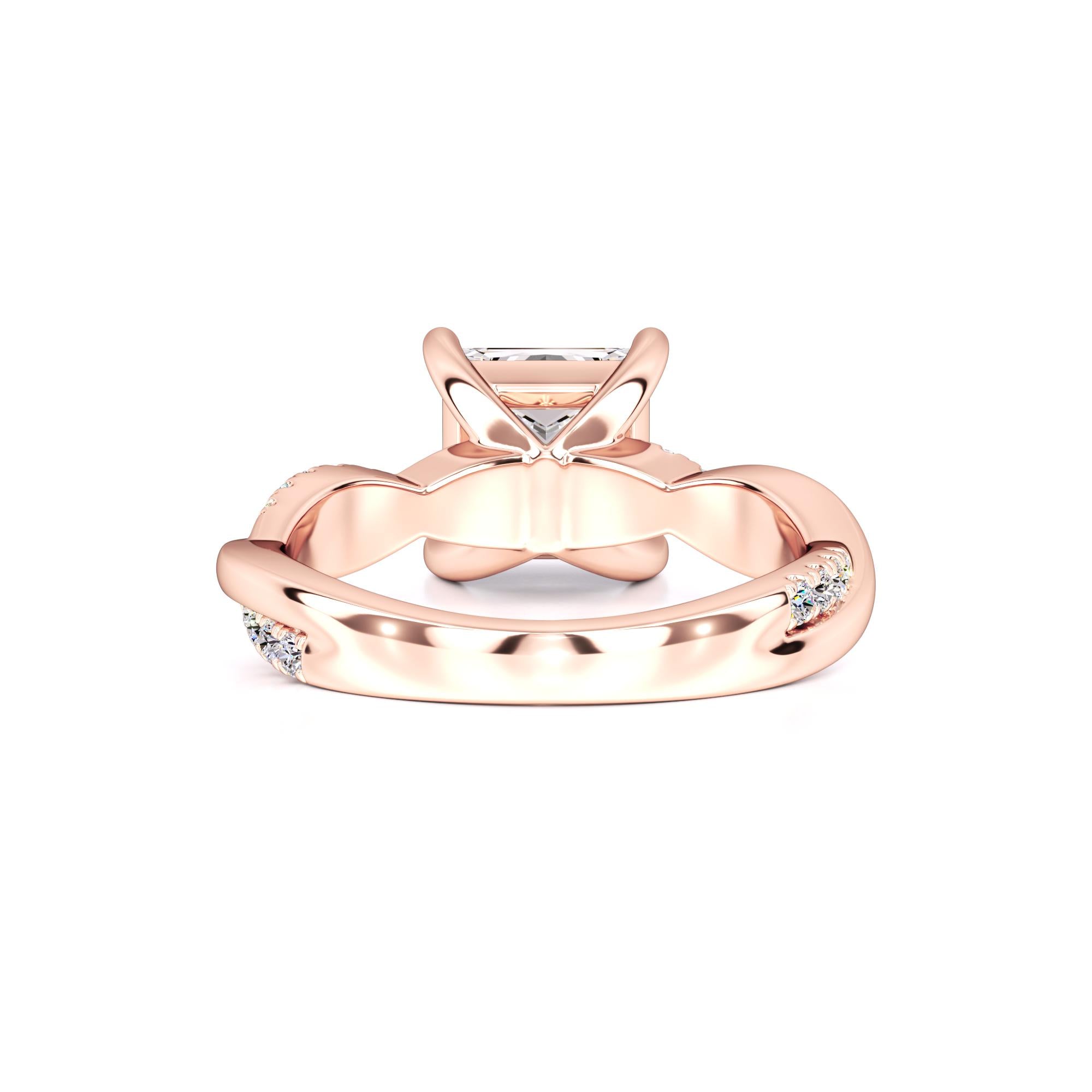 Tanya Moissanite & Lab Grown Diamond Ring | Rose Gold | 3