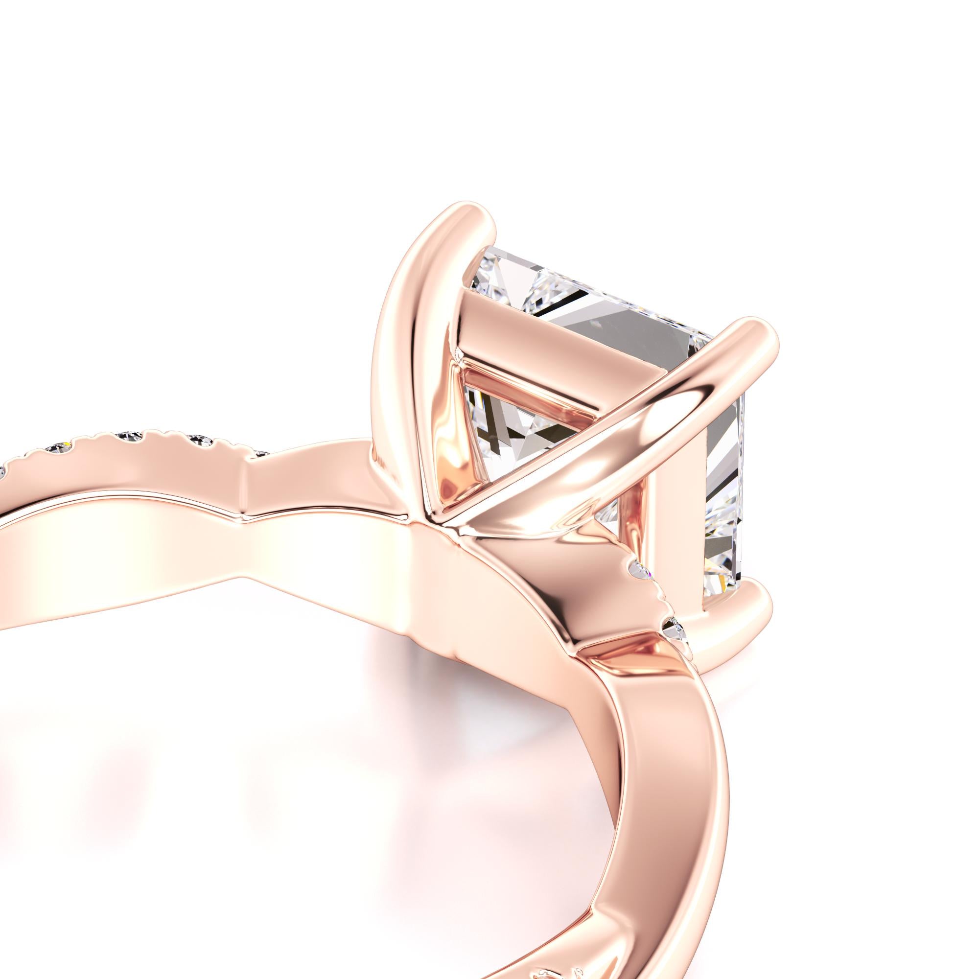Tanya Moissanite & Lab Grown Diamond Ring | Rose Gold | 2
