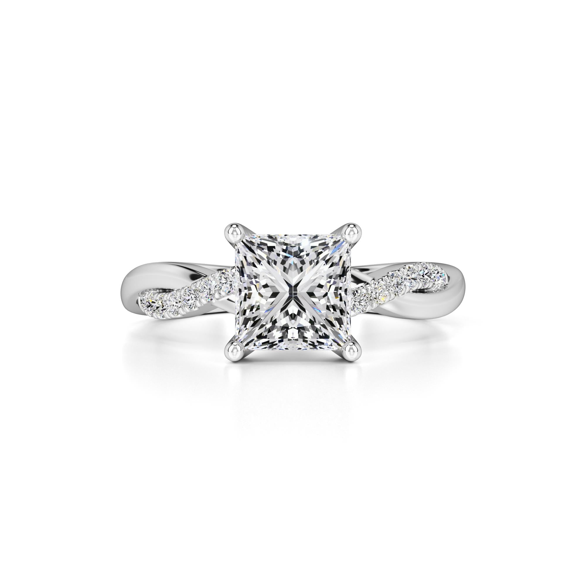 Tanya Moissanite & Lab Grown Diamond Ring | White Gold | 1