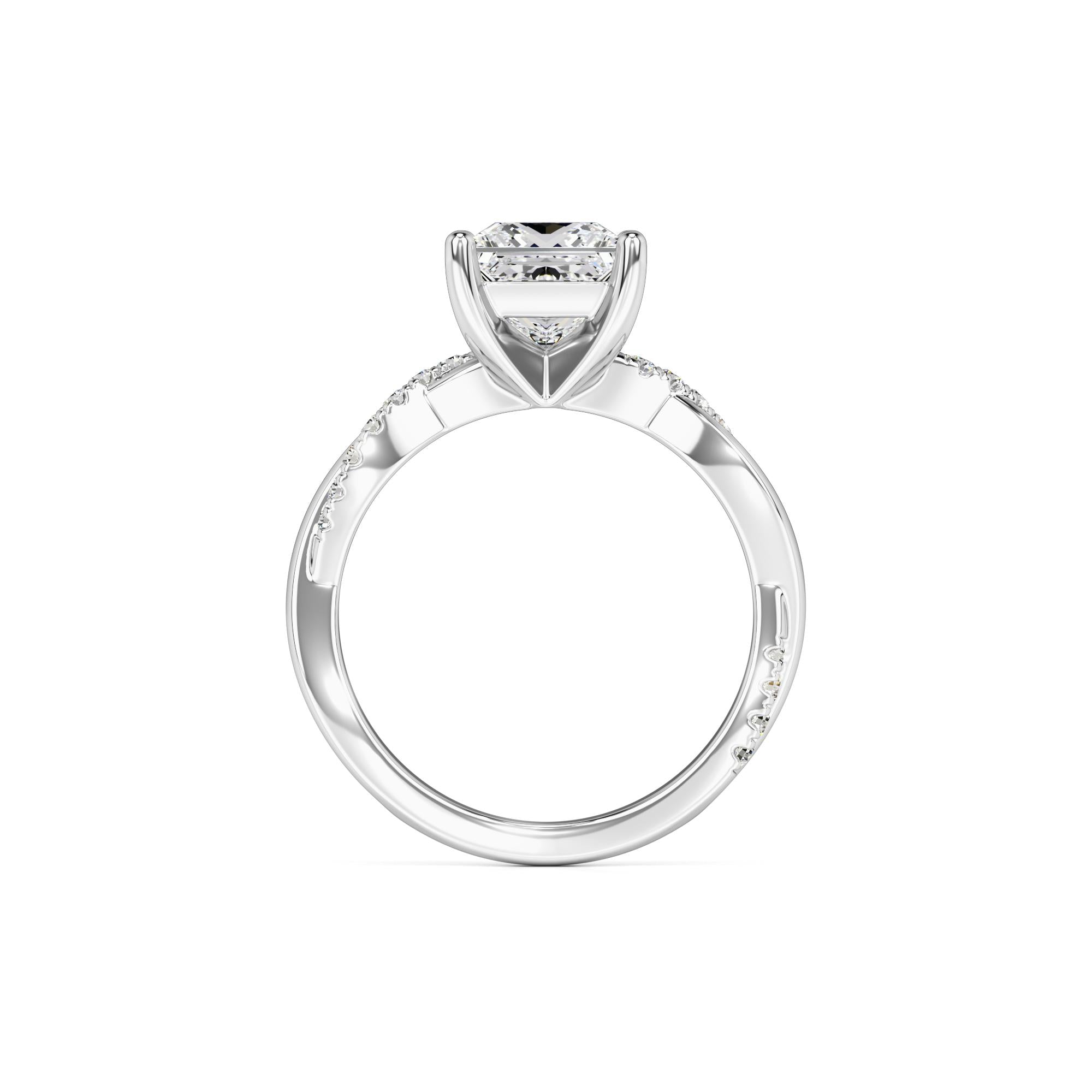Tanya Moissanite & Lab Grown Diamond Ring | White Gold | 4