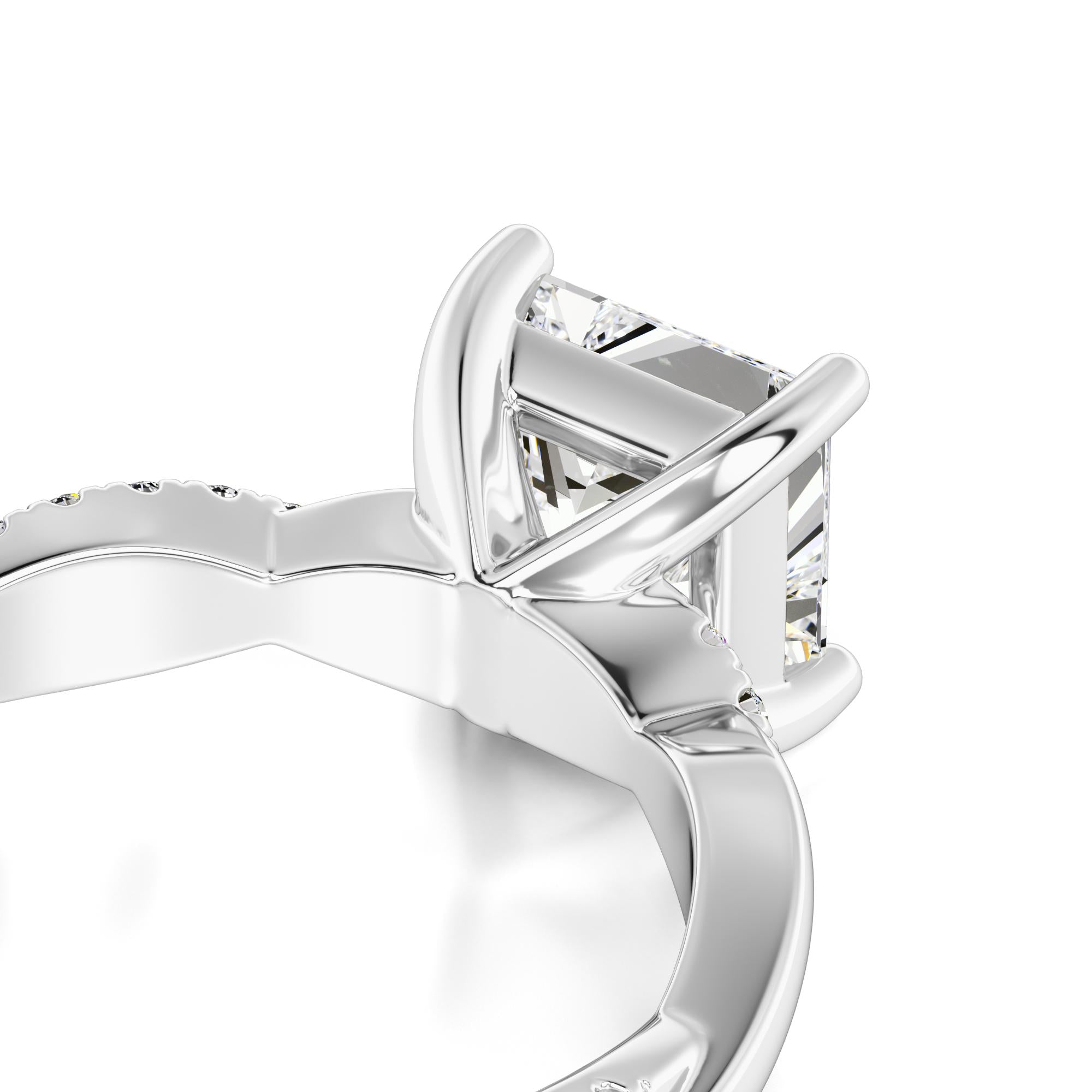 Tanya Moissanite & Lab Grown Diamond Ring | White Gold | 2