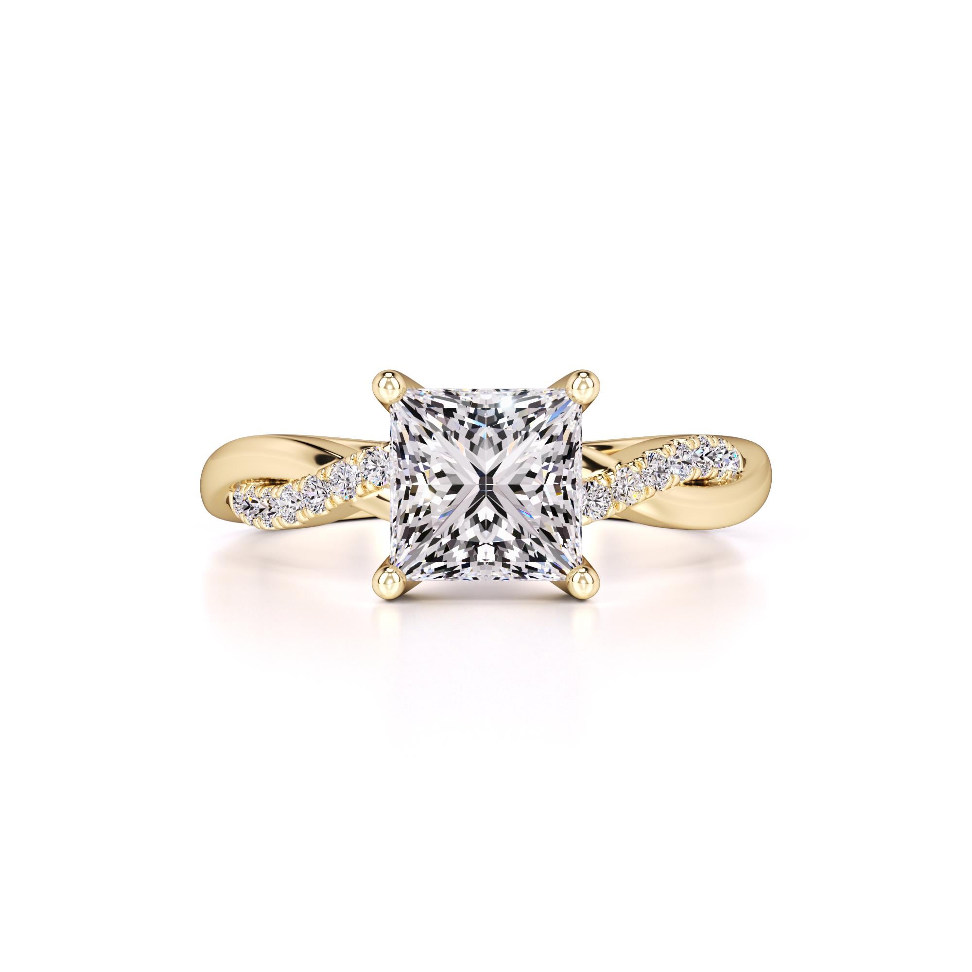 Tanya Moissanite & Lab Grown Diamond Ring | Yellow Gold | 1