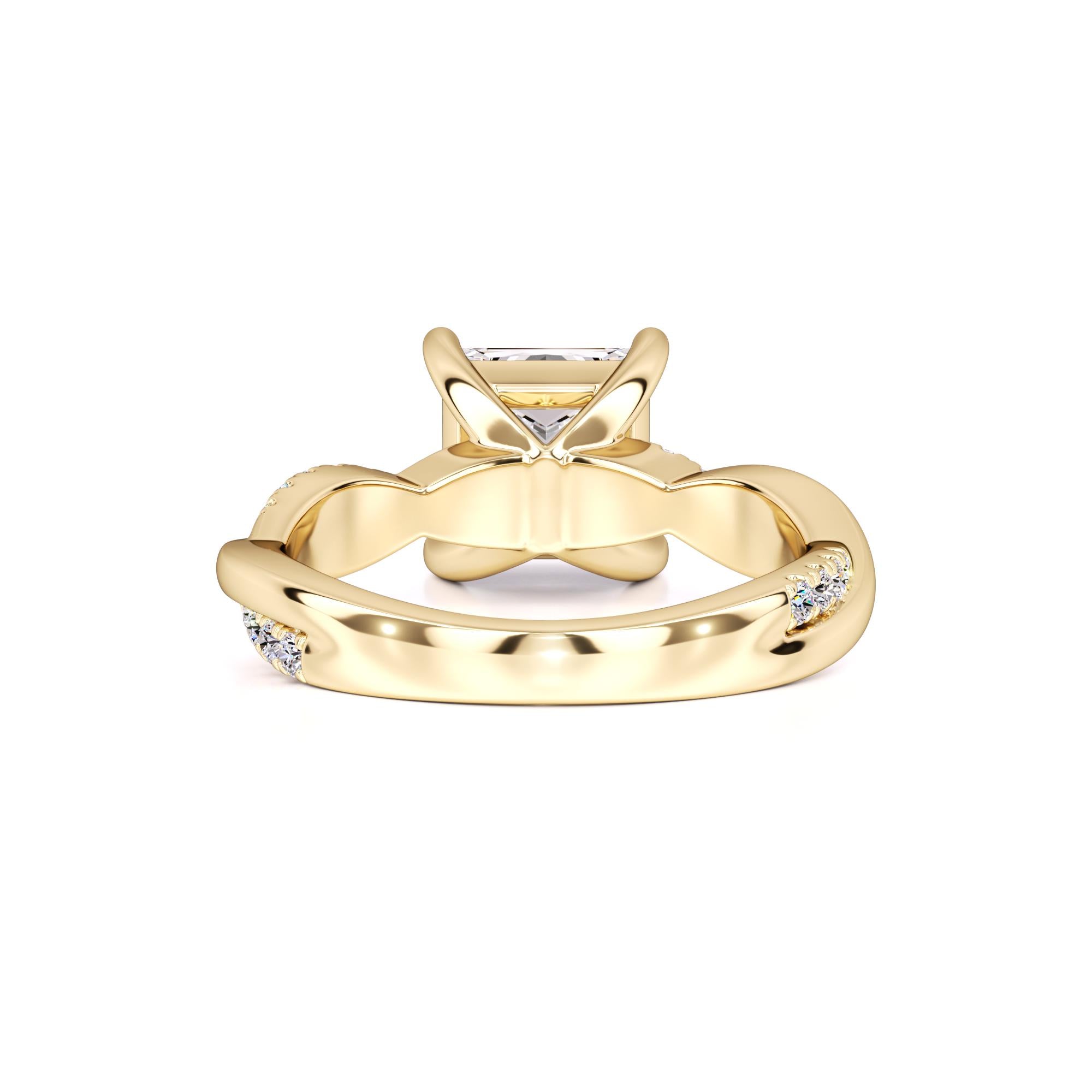 Tanya Moissanite & Lab Grown Diamond Ring | Yellow Gold | 3