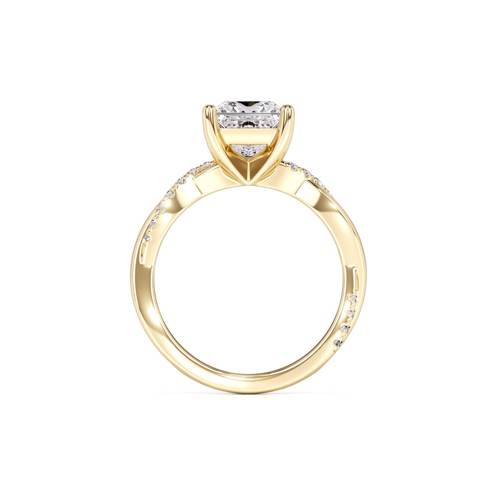 Tanya Moissanite & Lab Grown Diamond Ring | Yellow Gold | 4