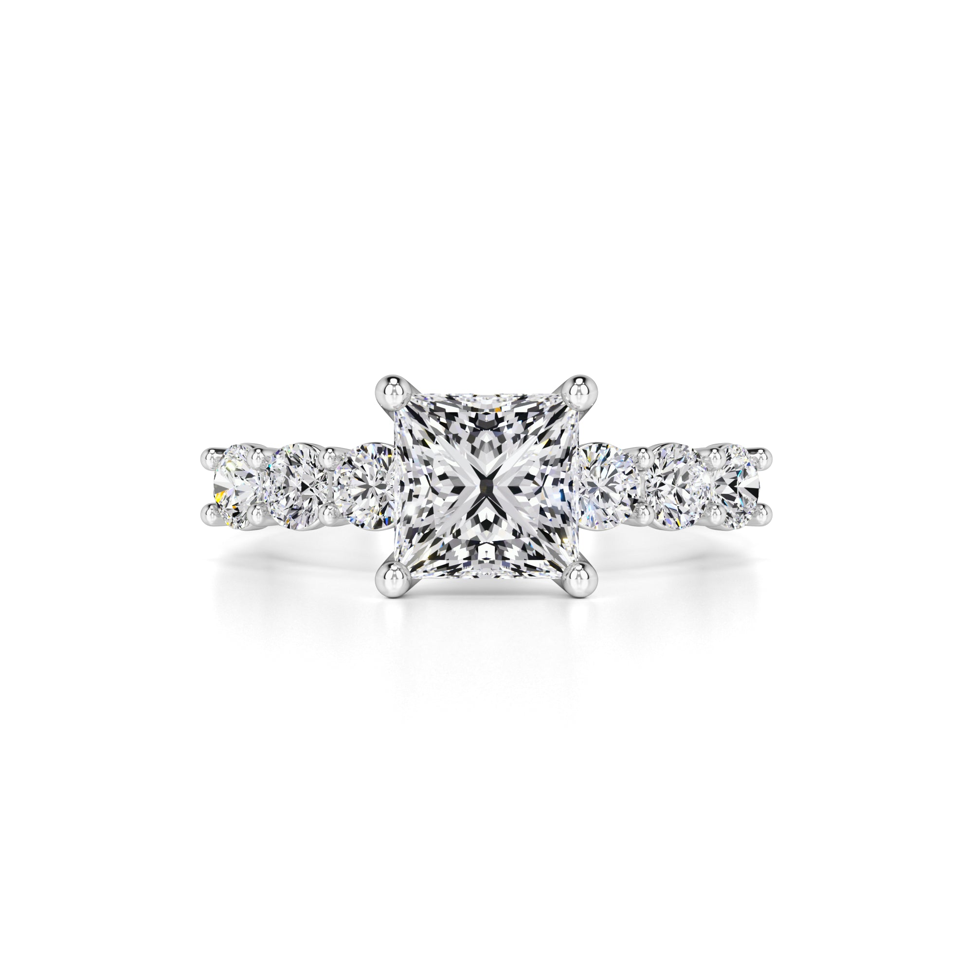 Blaire Moissanite & Lab Grown Diamond Ring | White Gold | 1