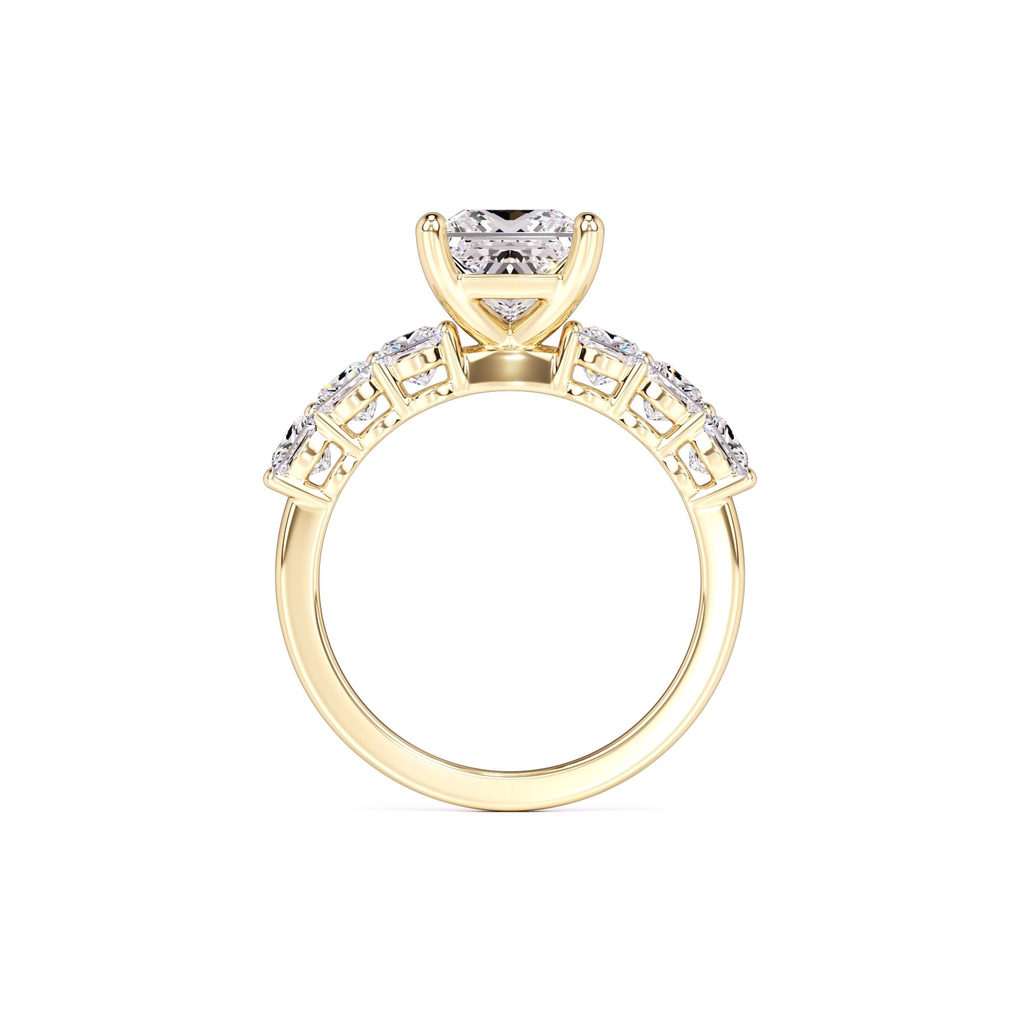 Jolie Moissanite & Lab Grown Diamond Ring | Yellow Gold | 4
