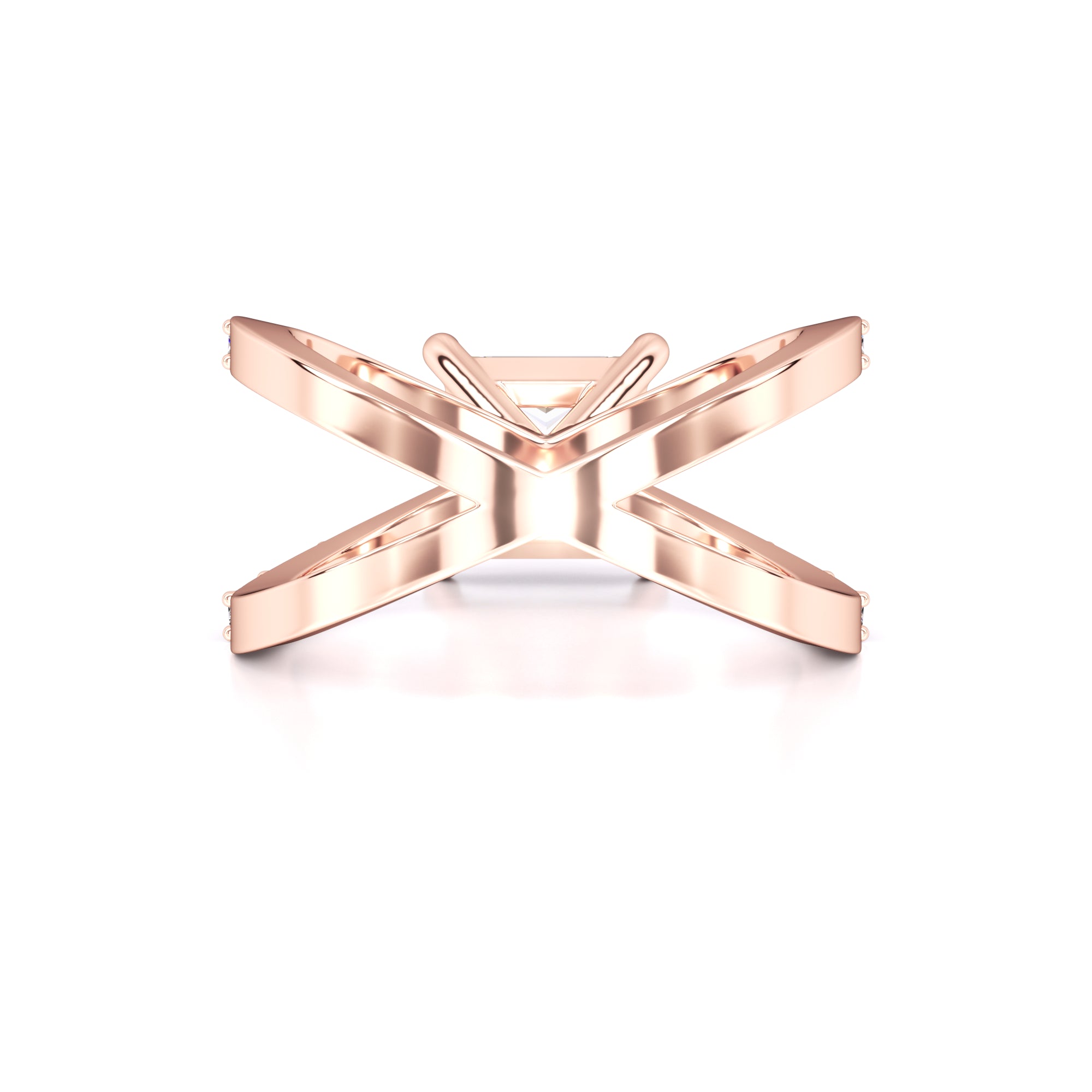 Rosa Moissanite & Lab Grown Diamond Ring | Rose Gold | 3