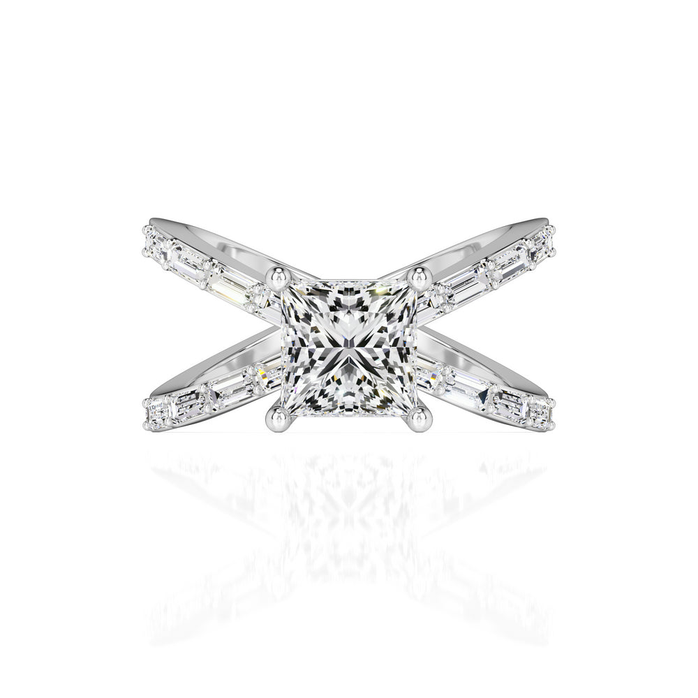 Rosa Moissanite & Lab Grown Diamond Ring | White Gold | 1
