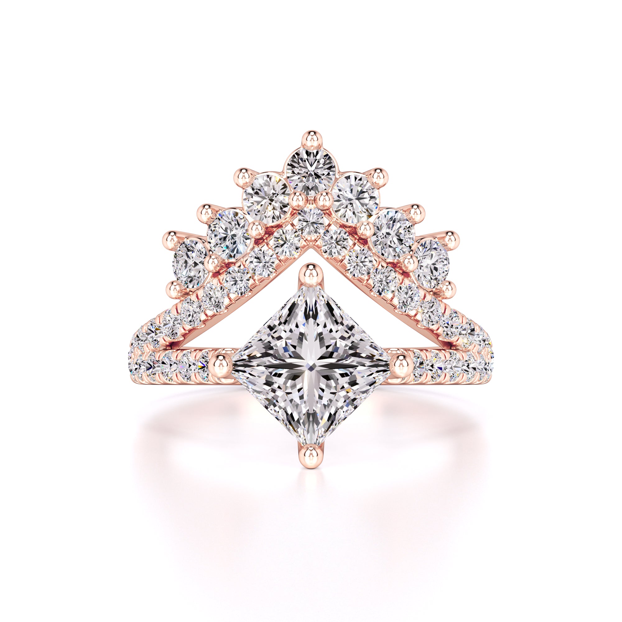 Finley Moissanite & Lab Grown Diamond Ring | Rose Gold | 1