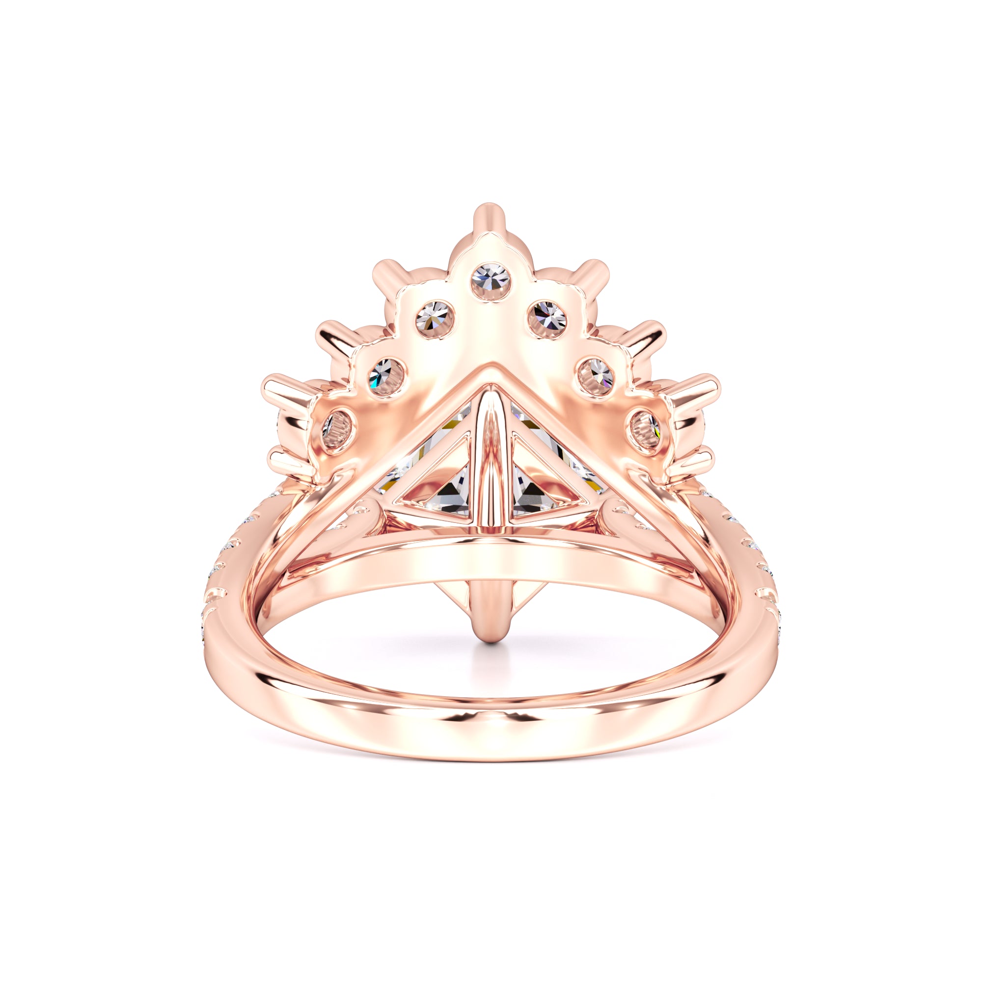 Finley Moissanite & Lab Grown Diamond Ring | Rose Gold | 3