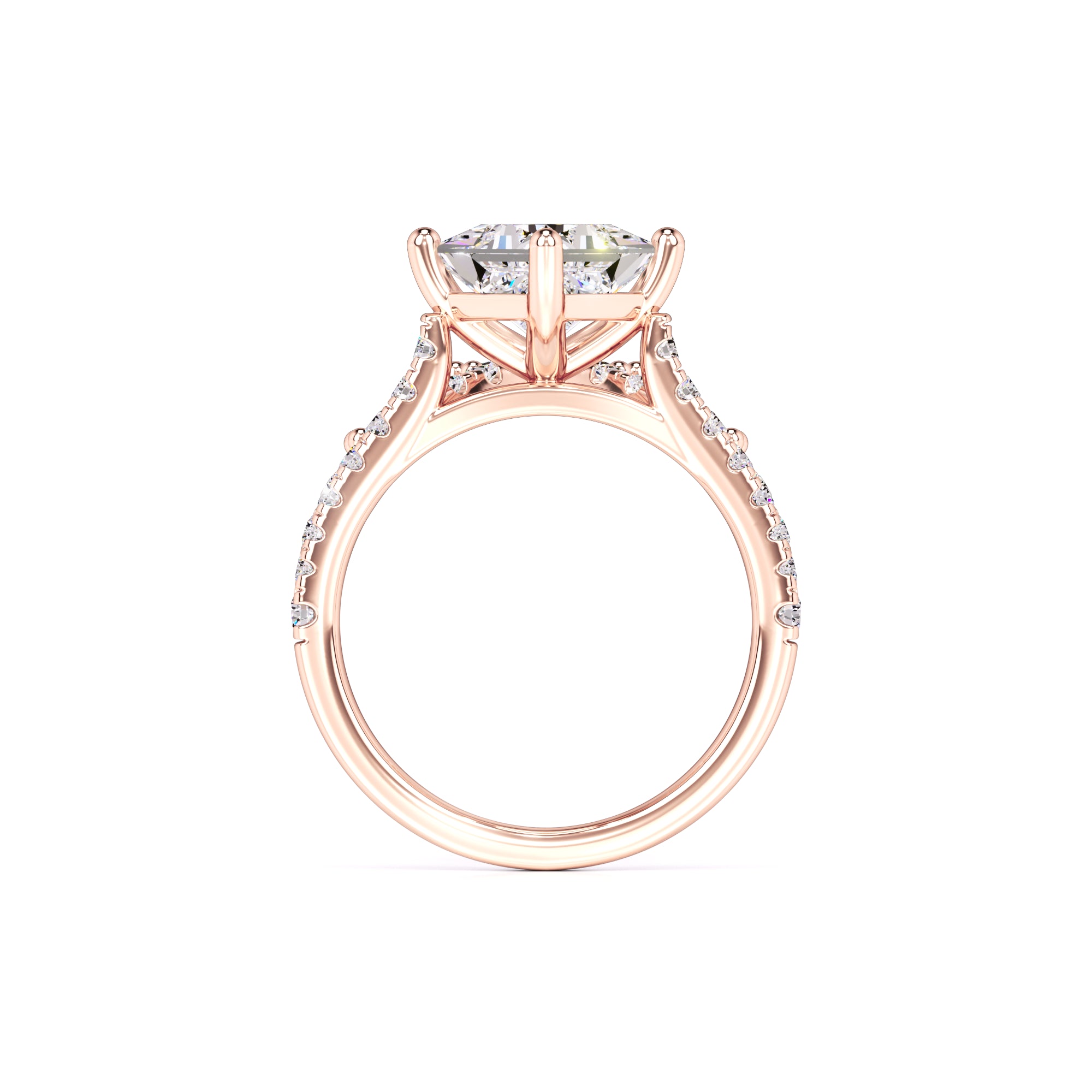 Finley Moissanite & Lab Grown Diamond Ring | Rose Gold | 4