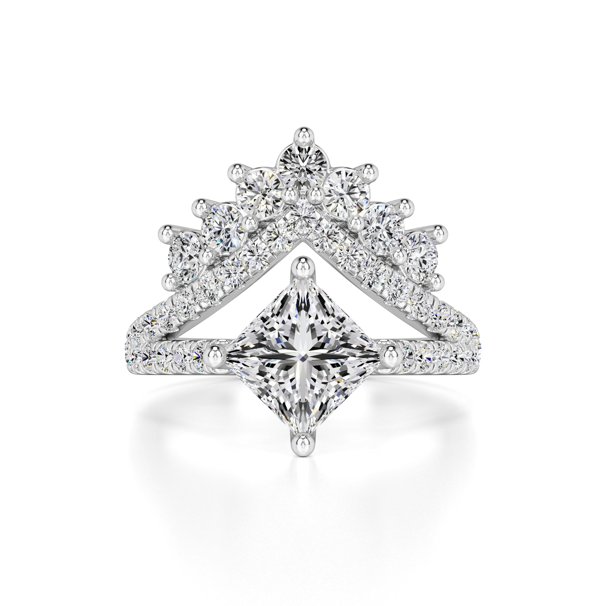 Finley Moissanite & Lab Grown Diamond Ring | White Gold | 1