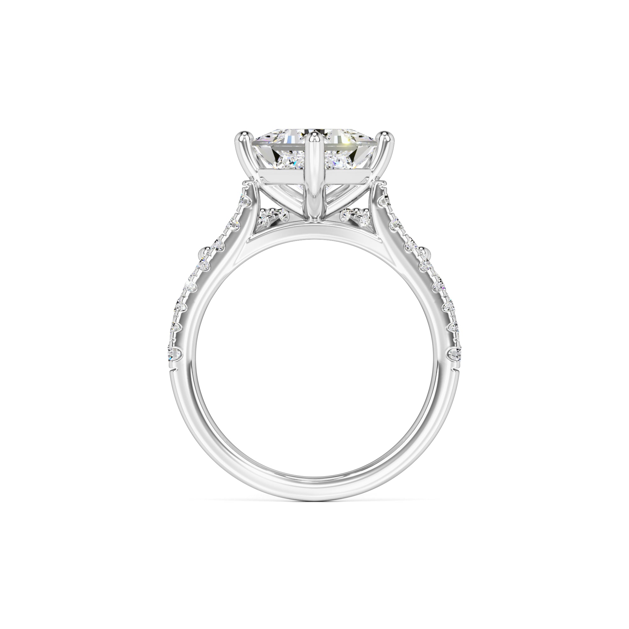 Finley Moissanite & Lab Grown Diamond Ring | White Gold | 4