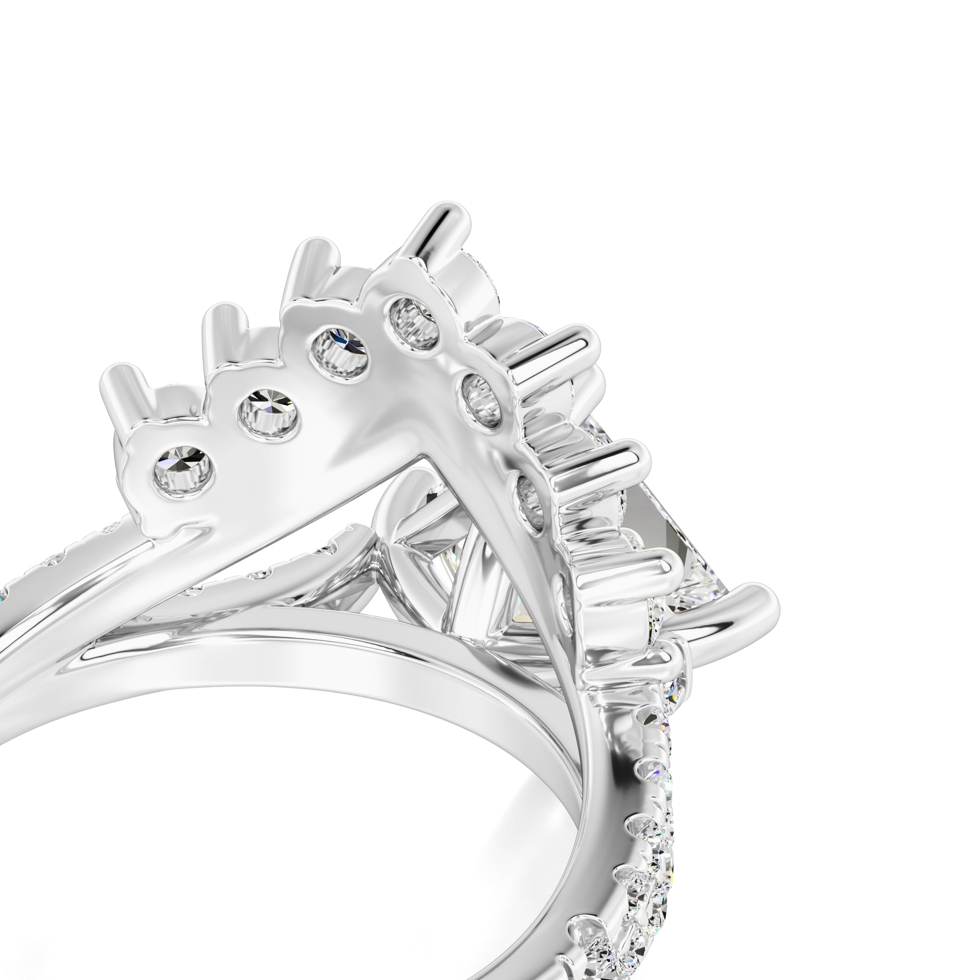 Finley Moissanite & Lab Grown Diamond Ring | White Gold | 2