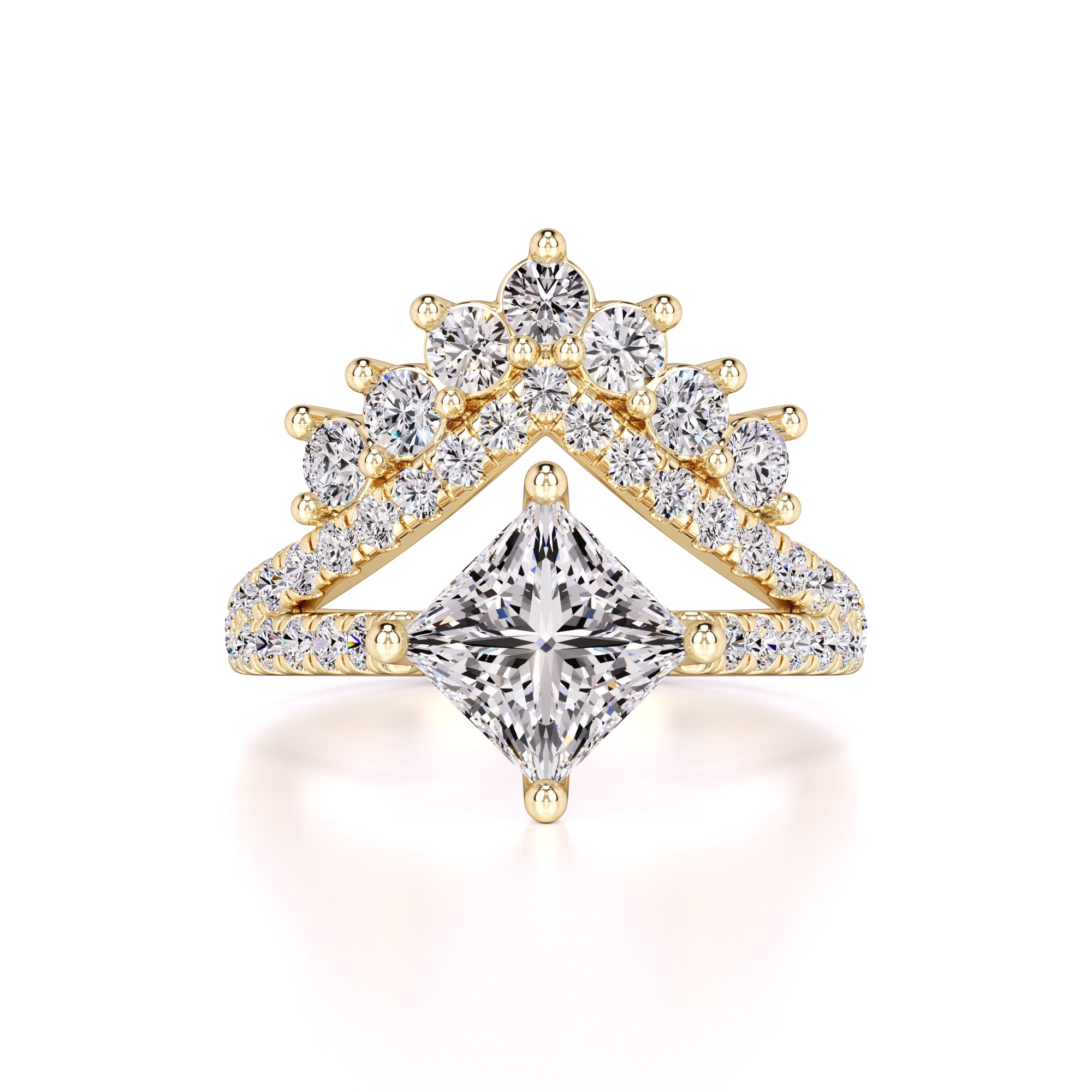 Finley Moissanite & Lab Grown Diamond Ring | Yellow Gold | 1