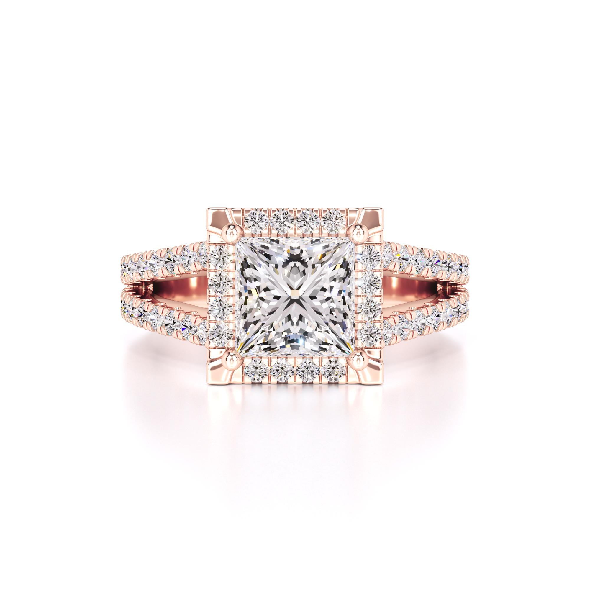 Dallas Moissanite & Lab Grown Diamond Ring | Rose Gold | 1
