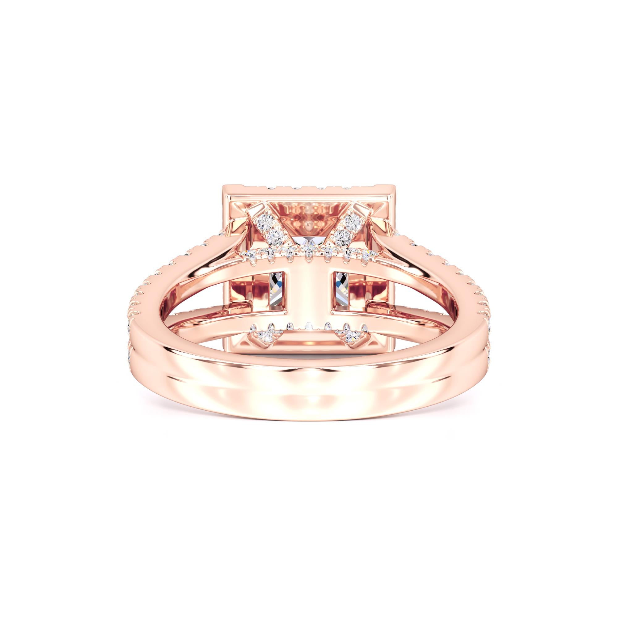 Dallas Moissanite & Lab Grown Diamond Ring | Rose Gold | 3