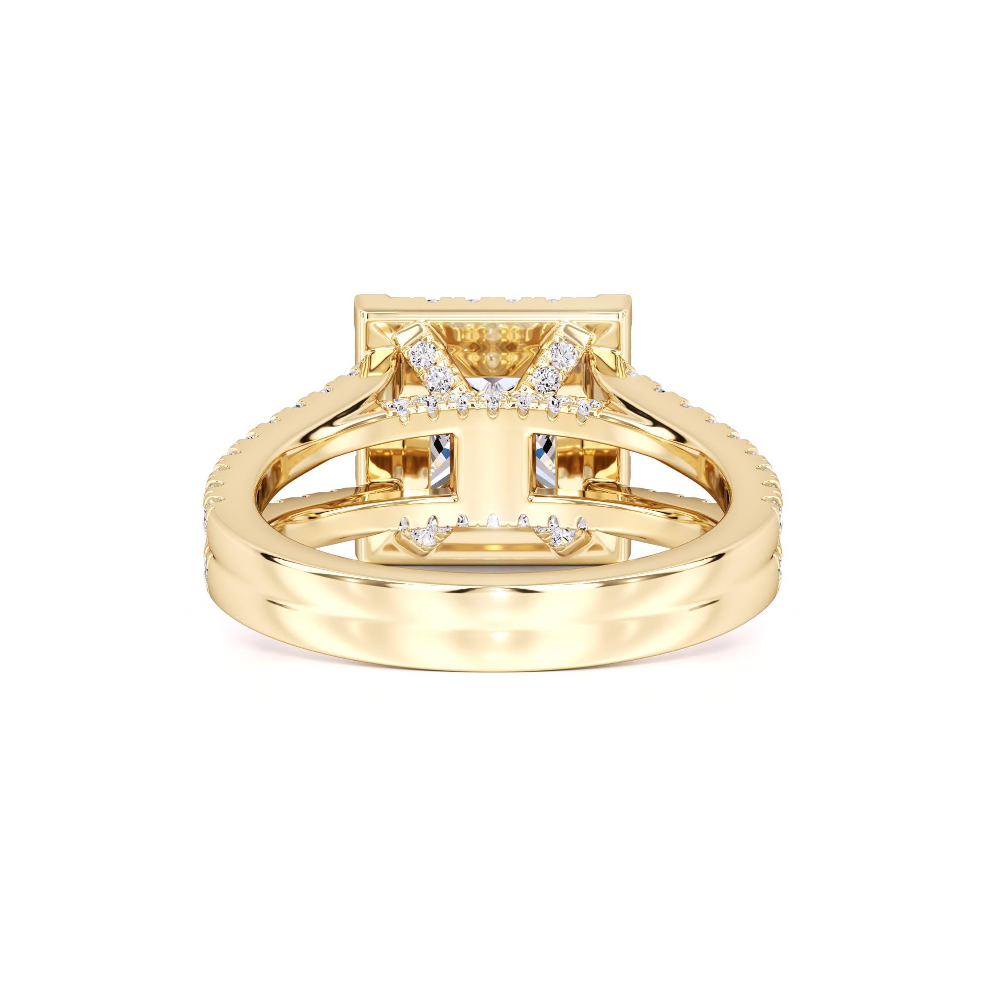 Dallas Moissanite & Lab Grown Diamond Ring | Yellow Gold | 3