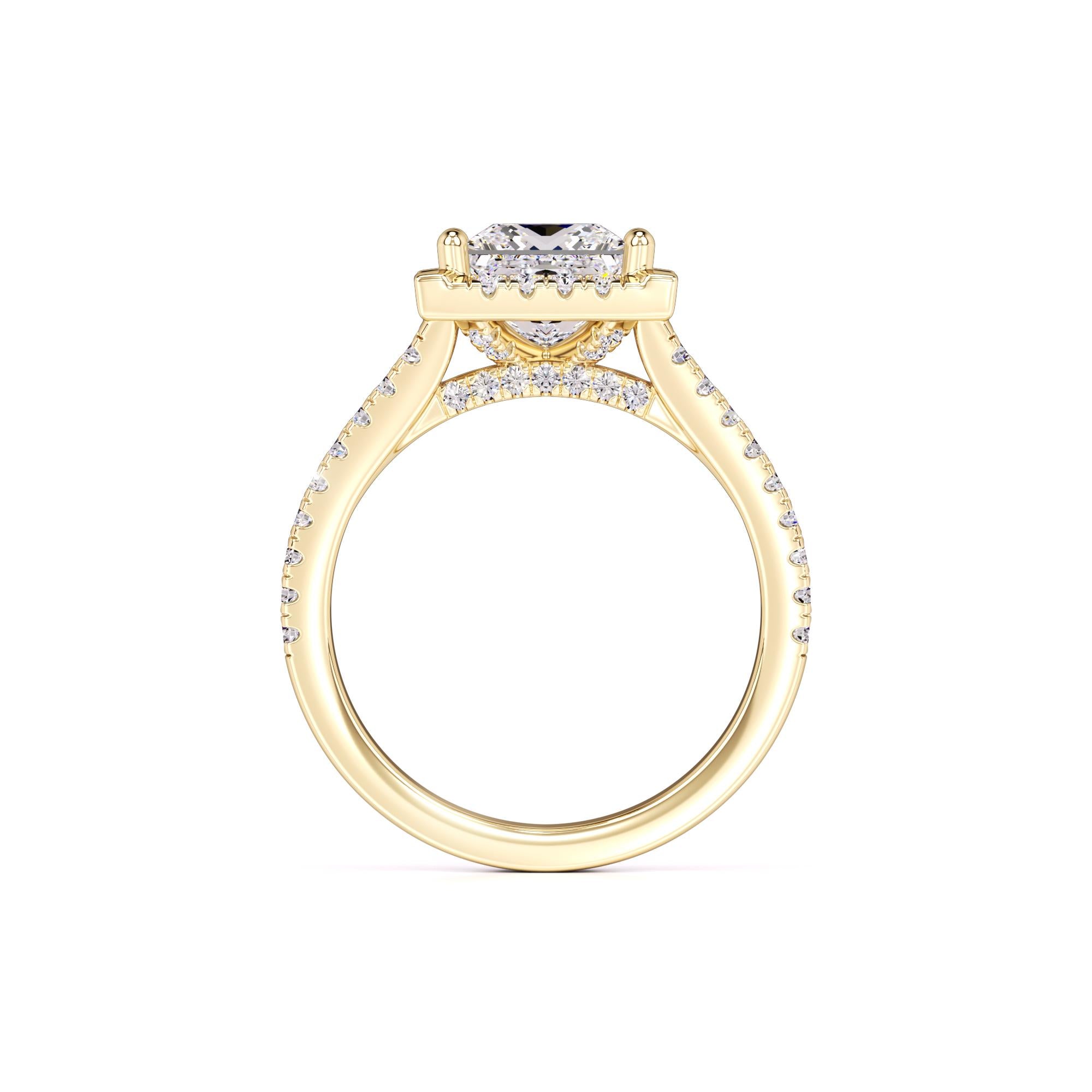 Dallas Moissanite & Lab Grown Diamond Ring | Yellow Gold | 4