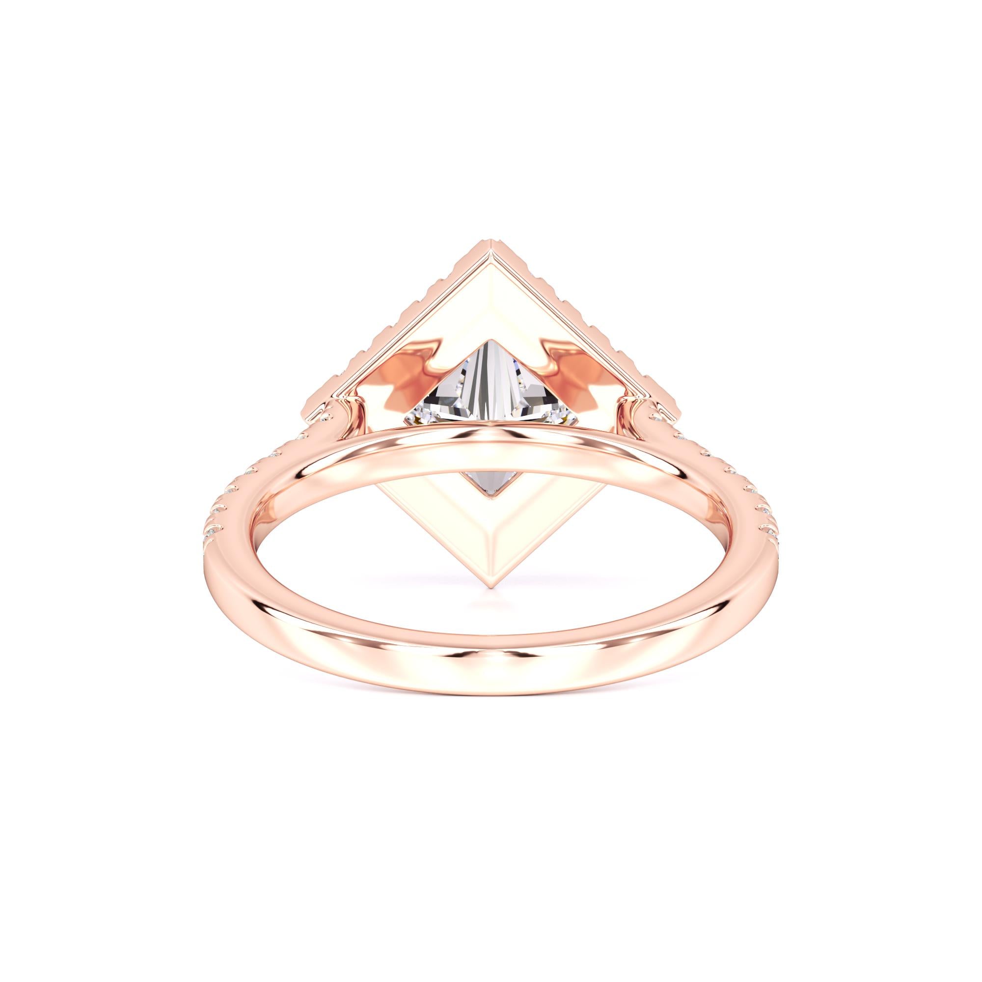 Ember Moissanite & Lab Grown Diamond Ring | Rose Gold | 3