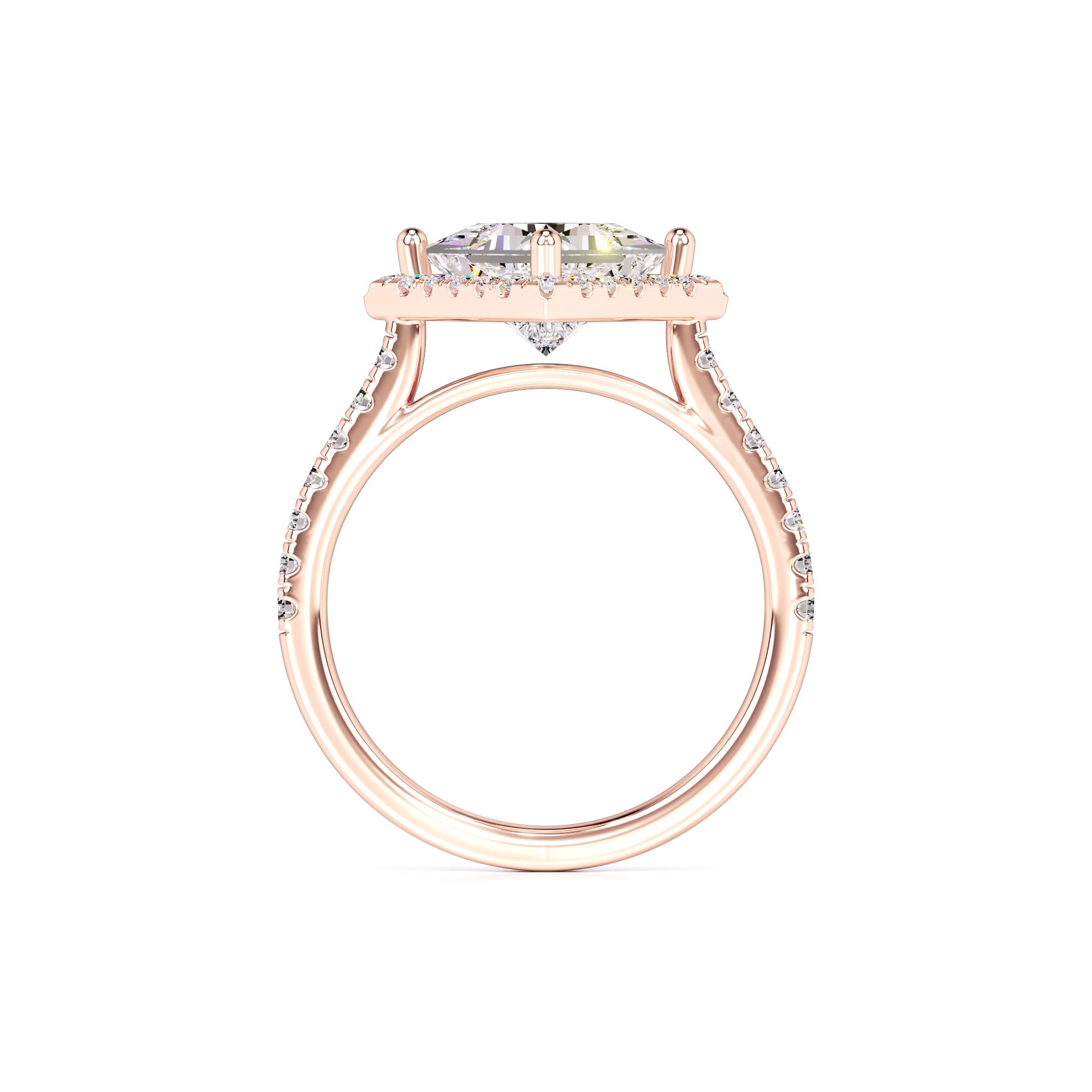 Ember Moissanite & Lab Grown Diamond Ring | Rose Gold | 4