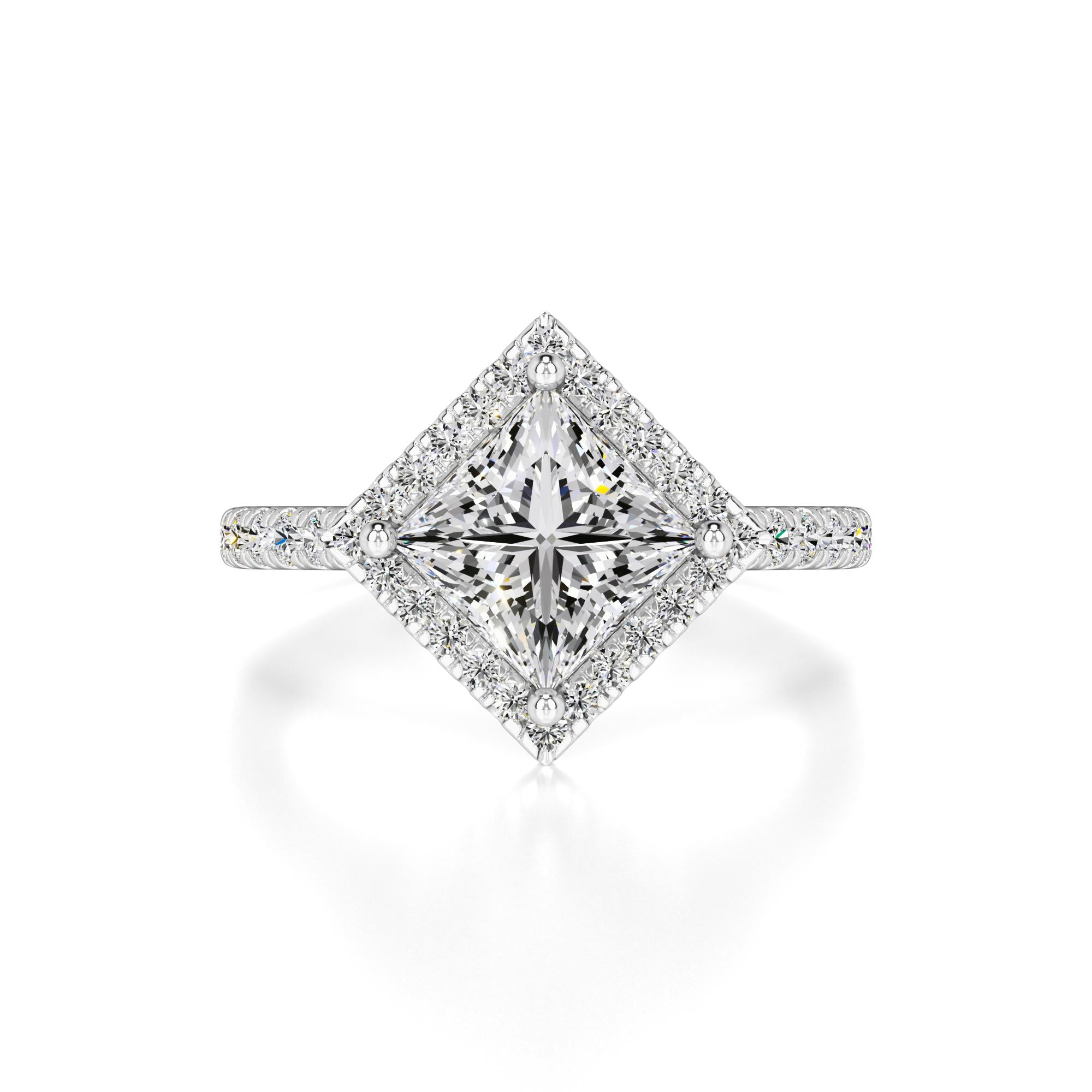 Ember Moissanite & Lab Grown Diamond Ring | White Gold | 1
