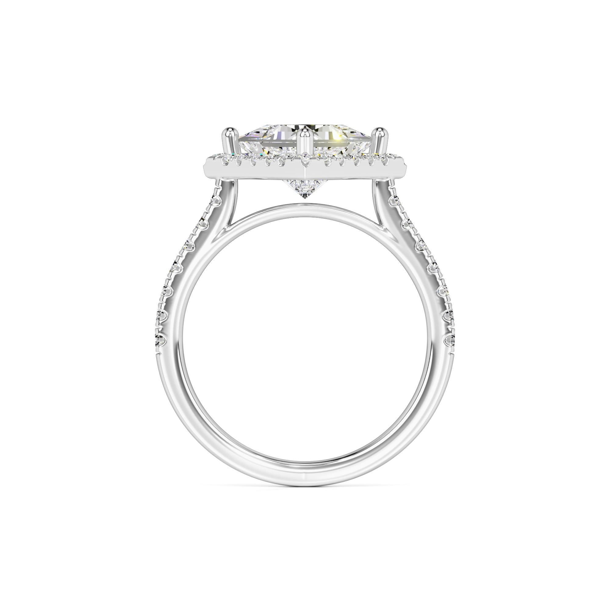 Ember Moissanite & Lab Grown Diamond Ring | White Gold | 4