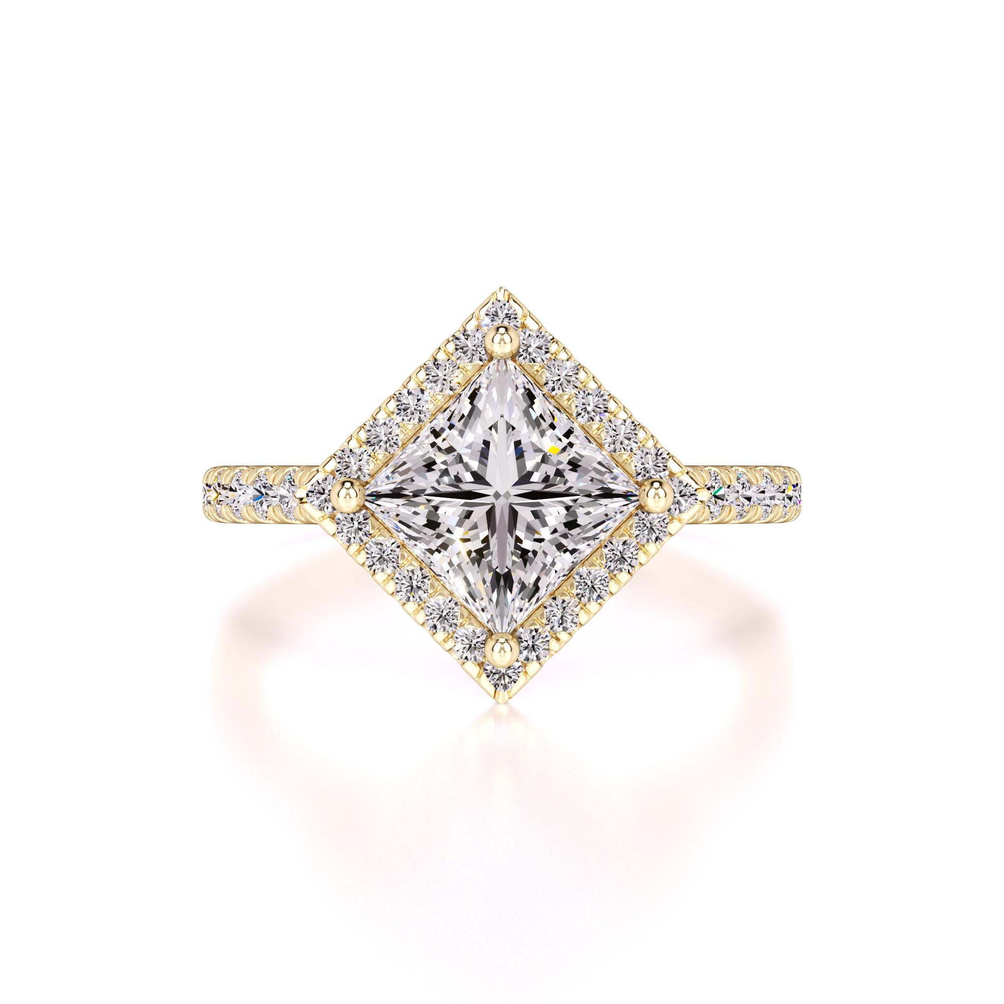Ember Moissanite & Lab Grown Diamond Ring | Yellow Gold | 1