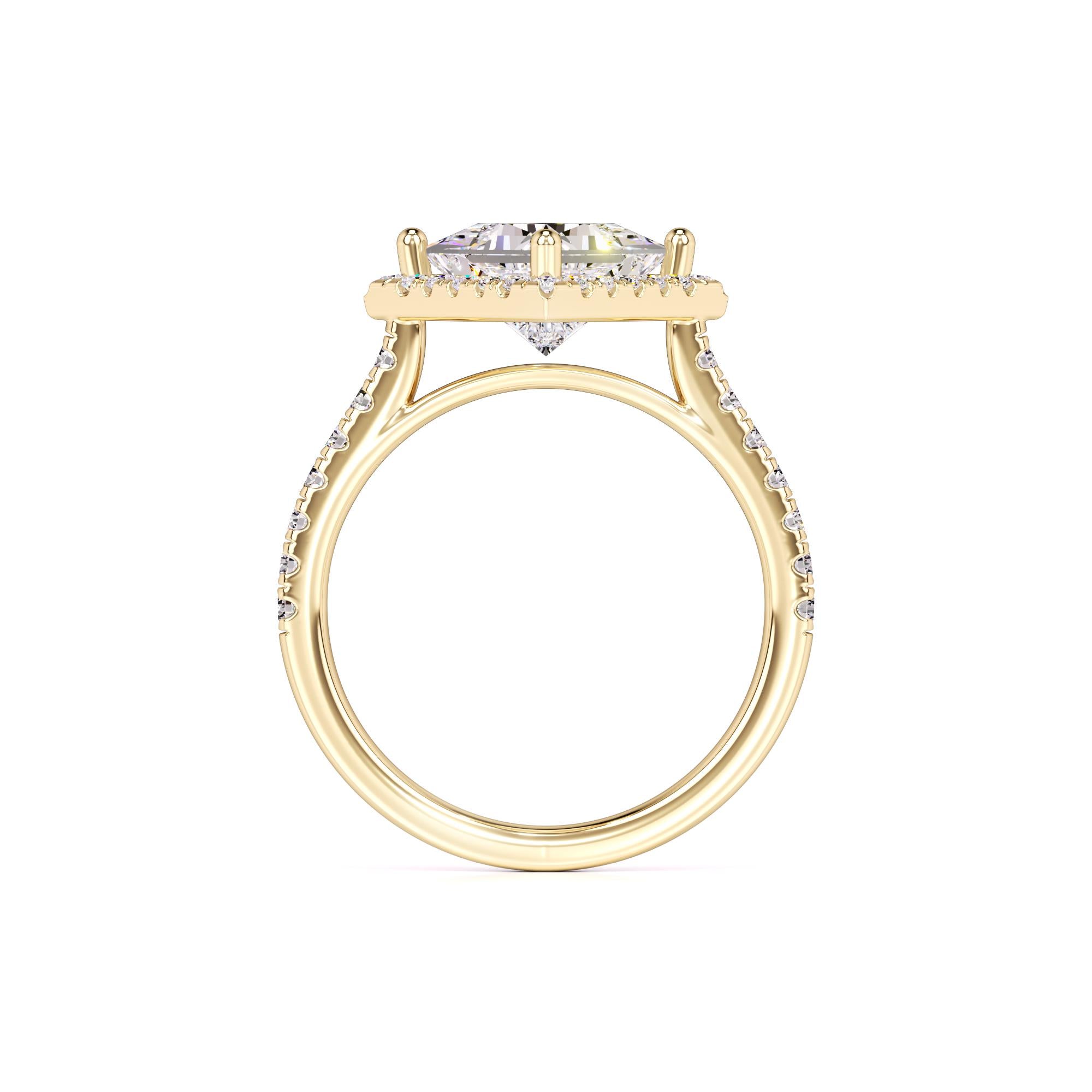 Ember Moissanite & Lab Grown Diamond Ring | Yellow Gold | 4
