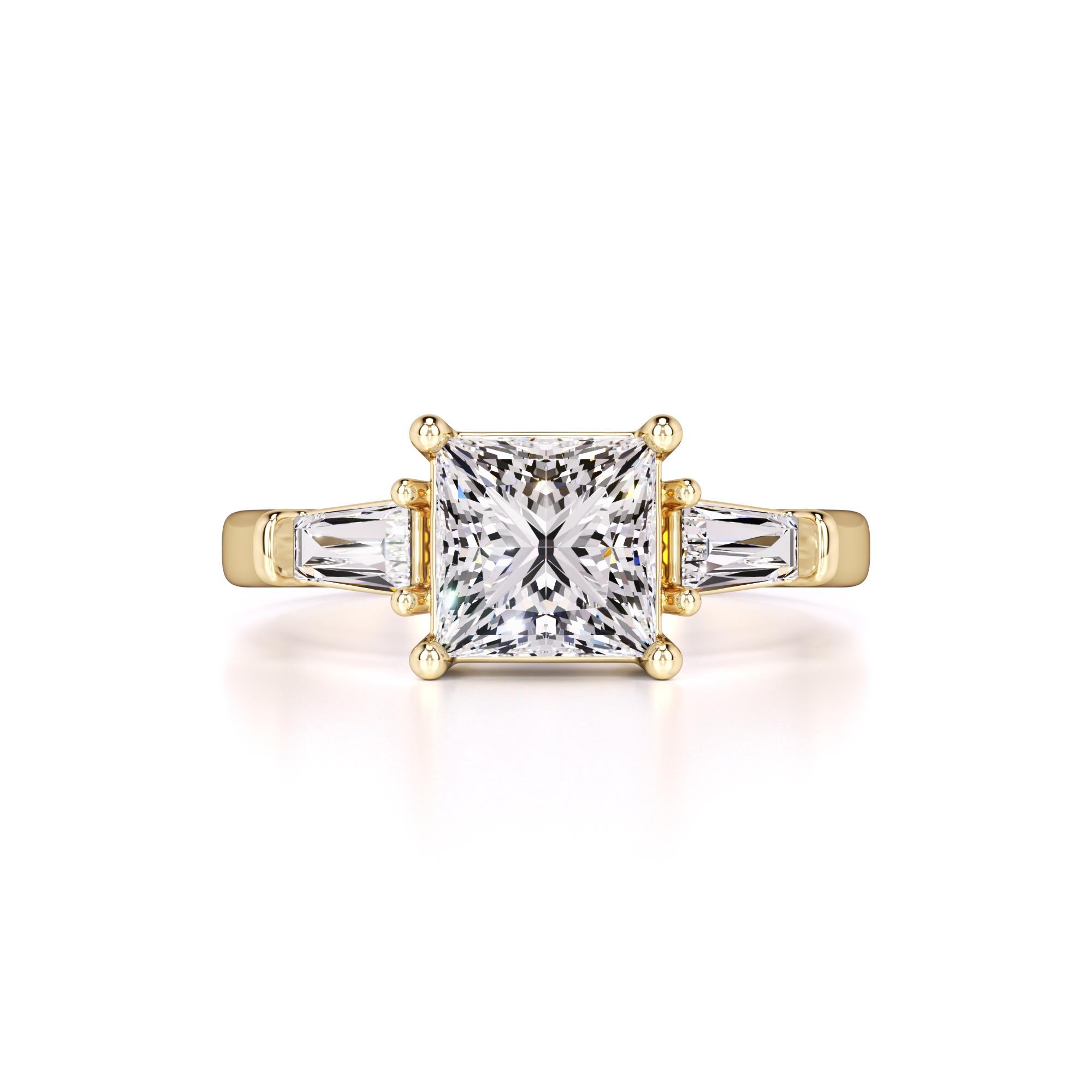 Kora Moissanite & Lab Grown Diamond Ring | Yellow Gold | 1
