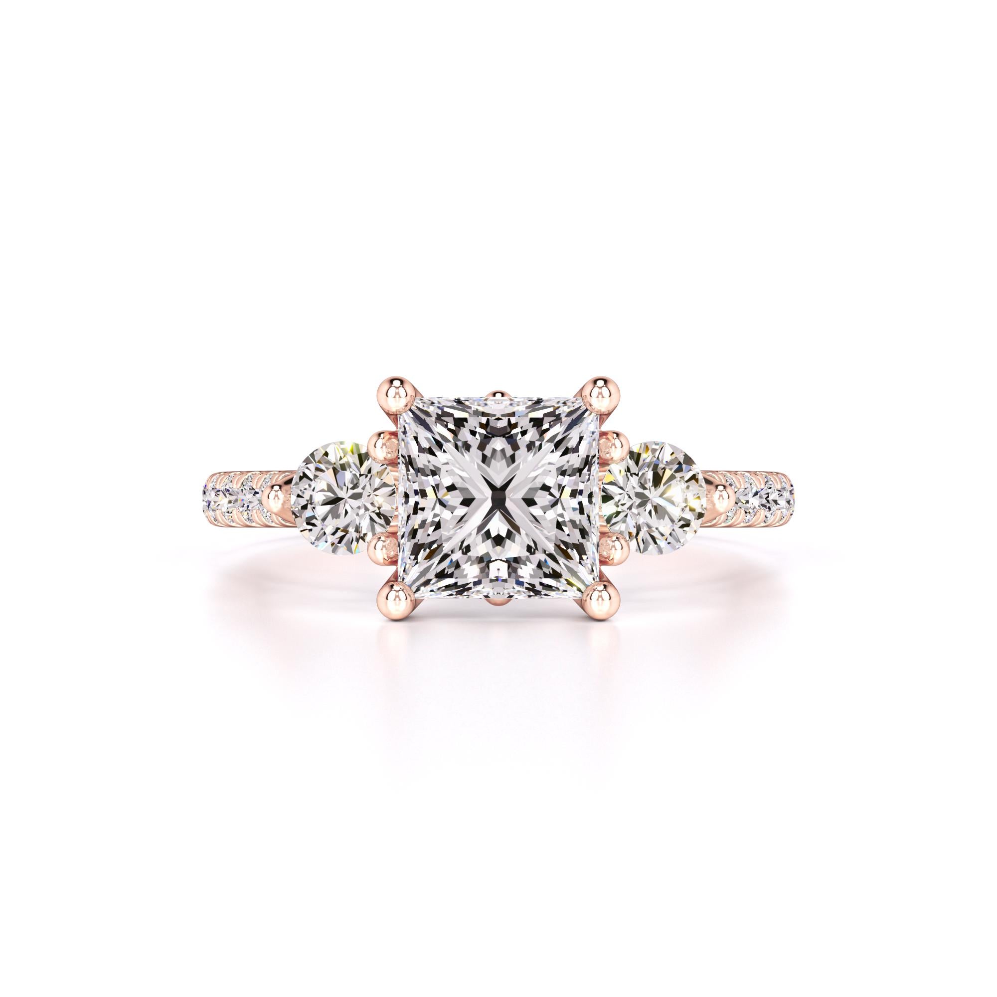 Saffron Moissanite & Lab Grown Diamond Ring | Rose Gold | 1