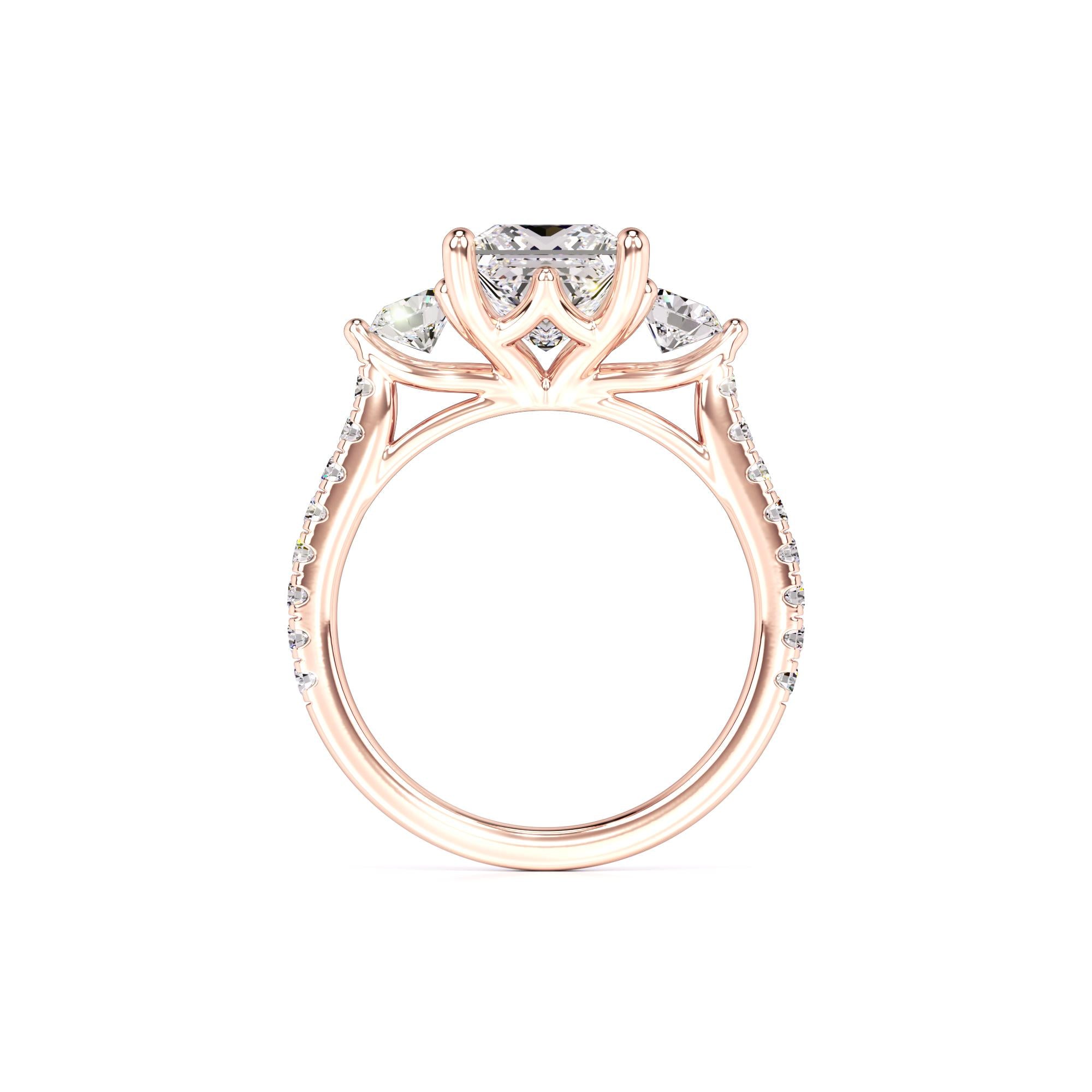 Saffron Moissanite & Lab Grown Diamond Ring | Rose Gold | 4