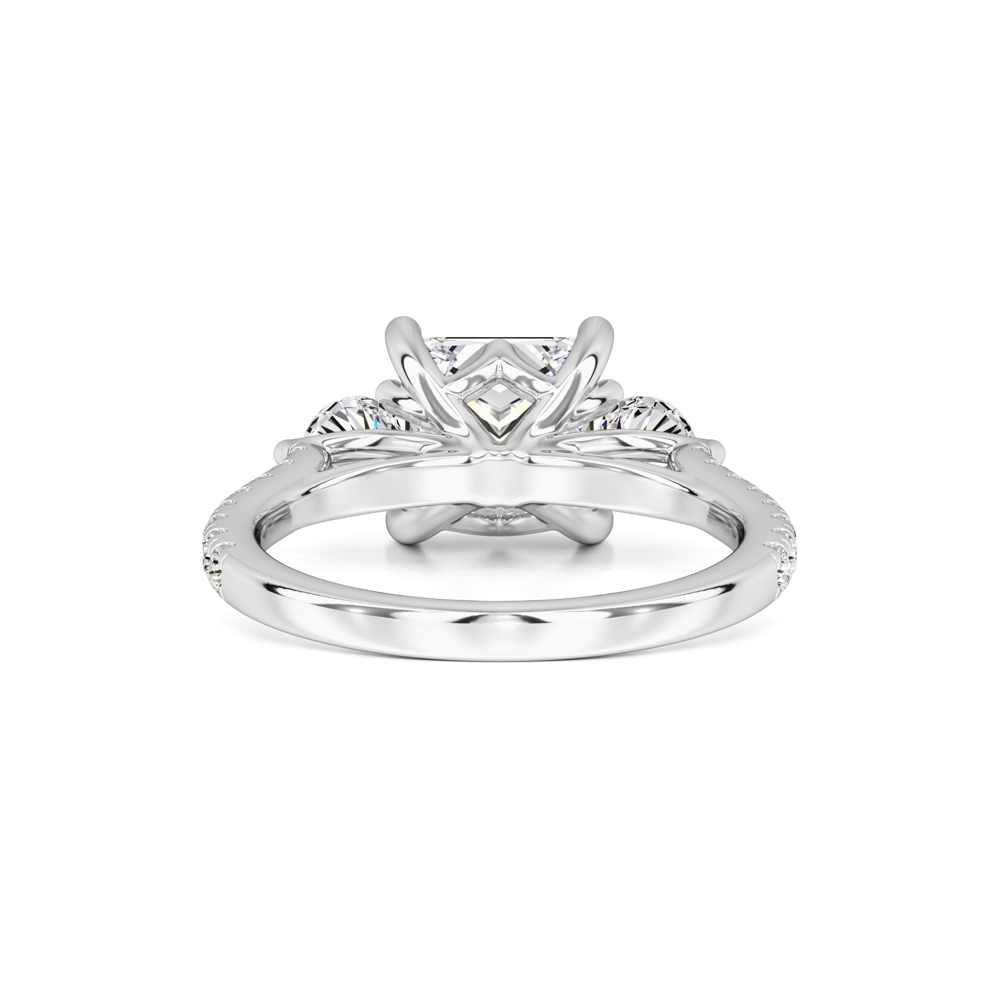 Saffron Moissanite & Lab Grown Diamond Ring | White Gold | 3