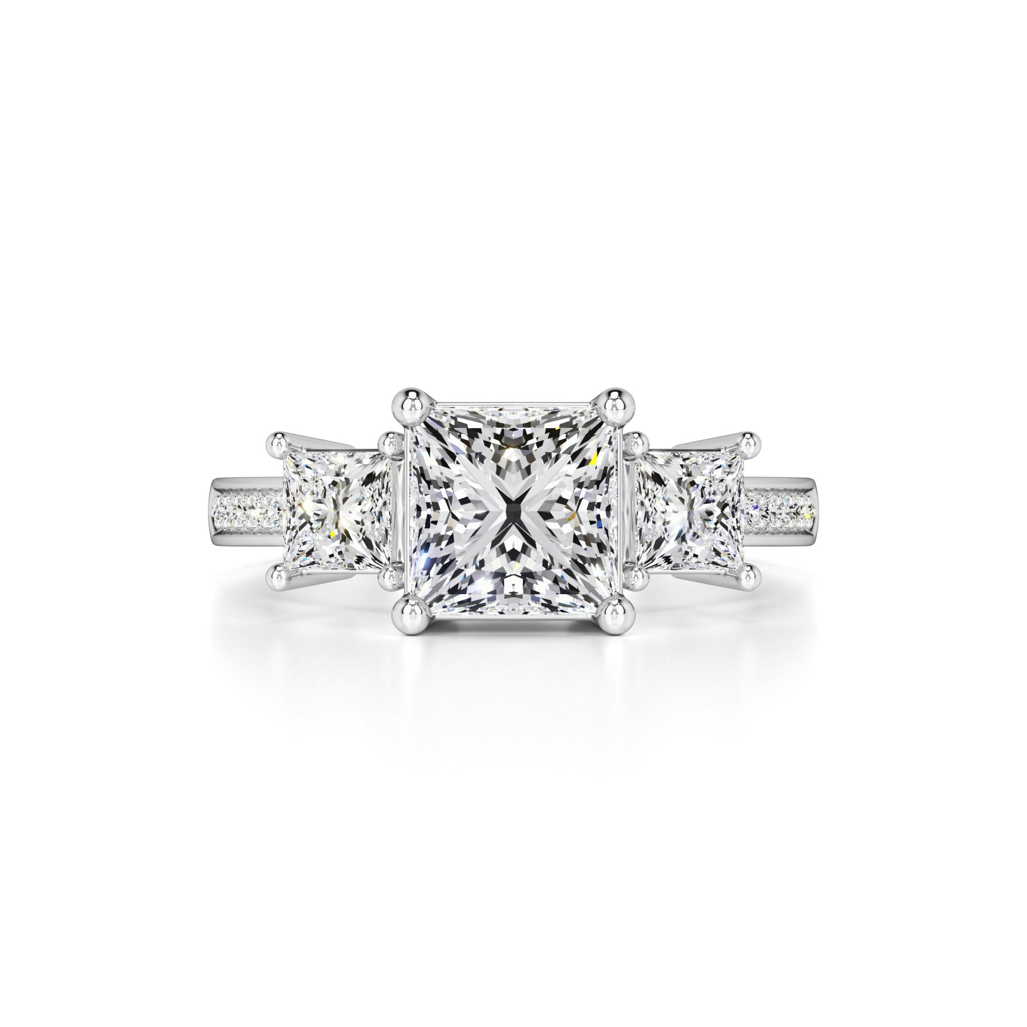 Mabel Moissanite & Lab Grown Diamond Ring | White Gold | 1