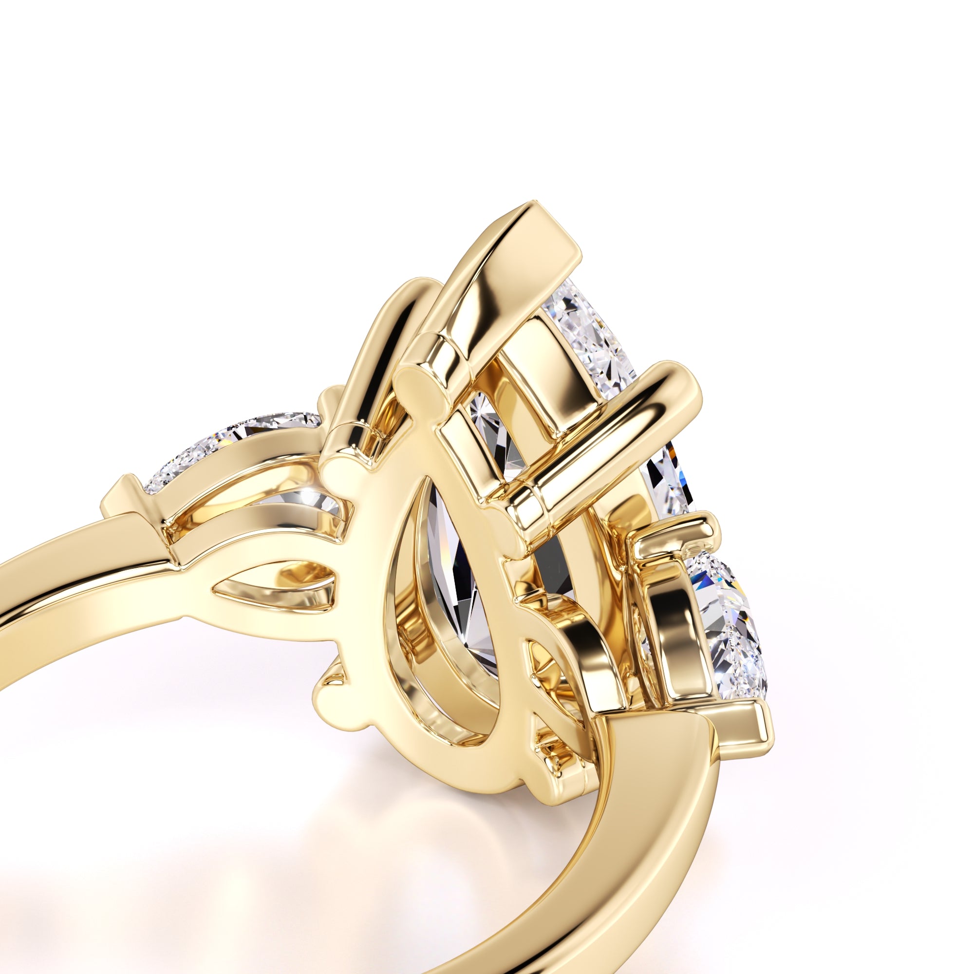 Sadie Moissanite & Lab Grown Diamond Ring | Yellow Gold | 2