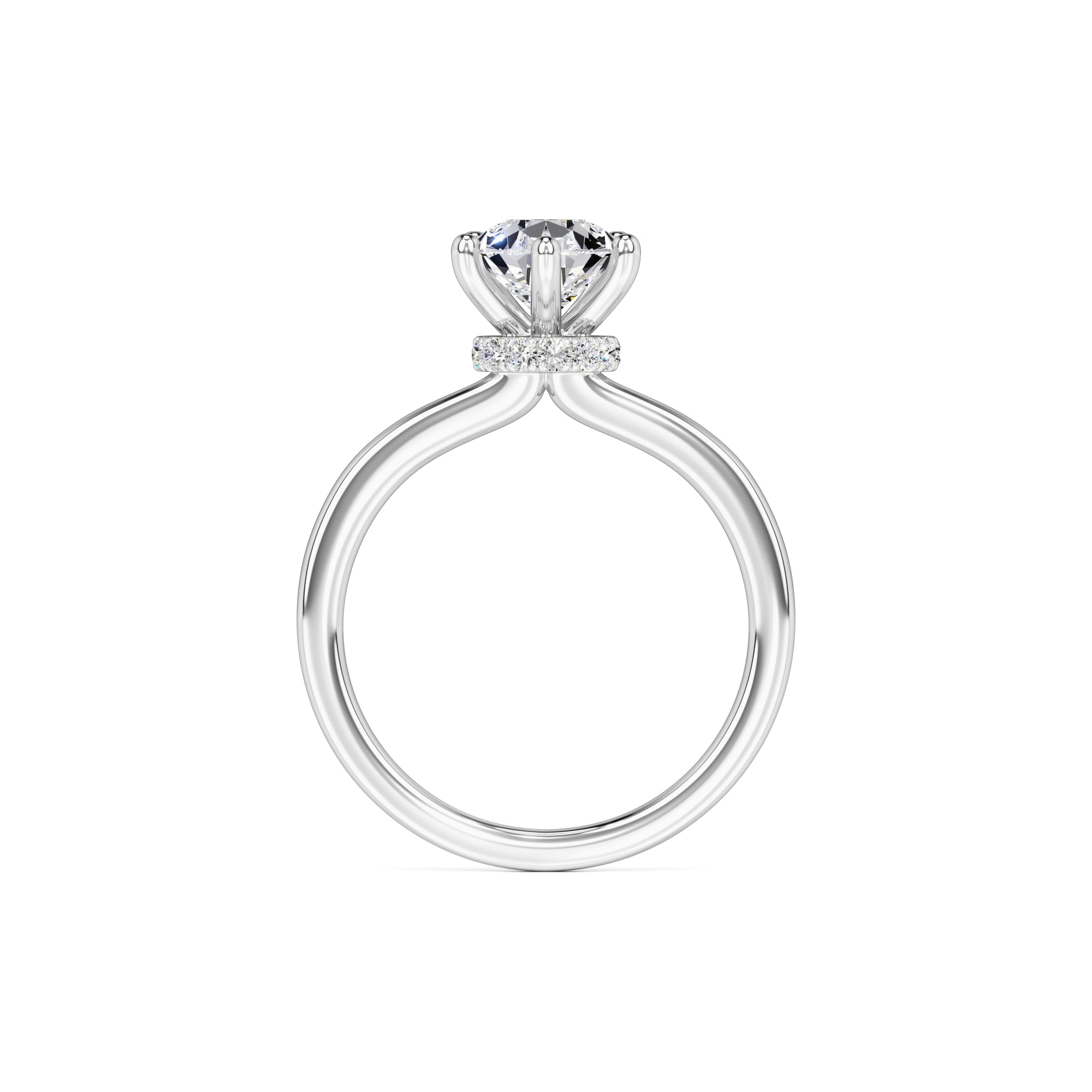 Ashley Moissanite & Lab Grown Diamond Ring | White Gold | 4