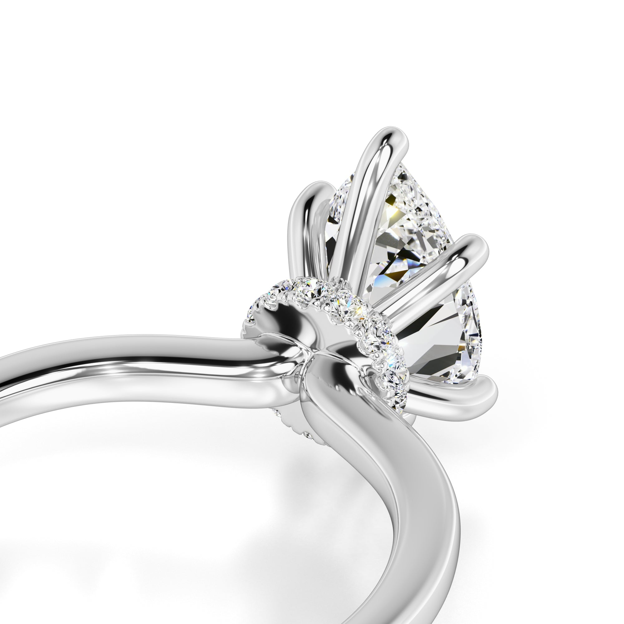 Ashley Moissanite & Lab Grown Diamond Ring | White Gold | 2