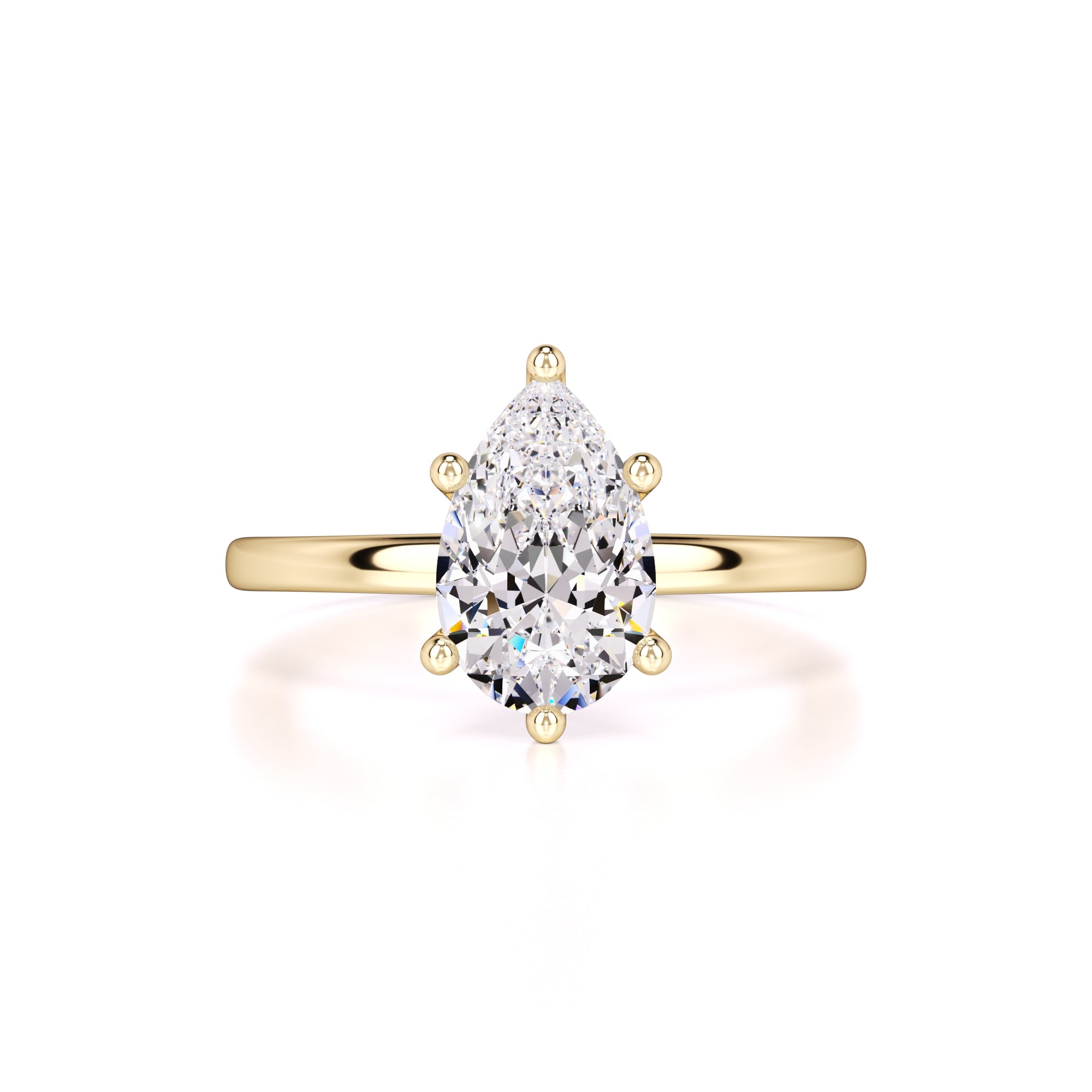 Ashley Moissanite & Lab Grown Diamond Ring | Yellow Gold | 1