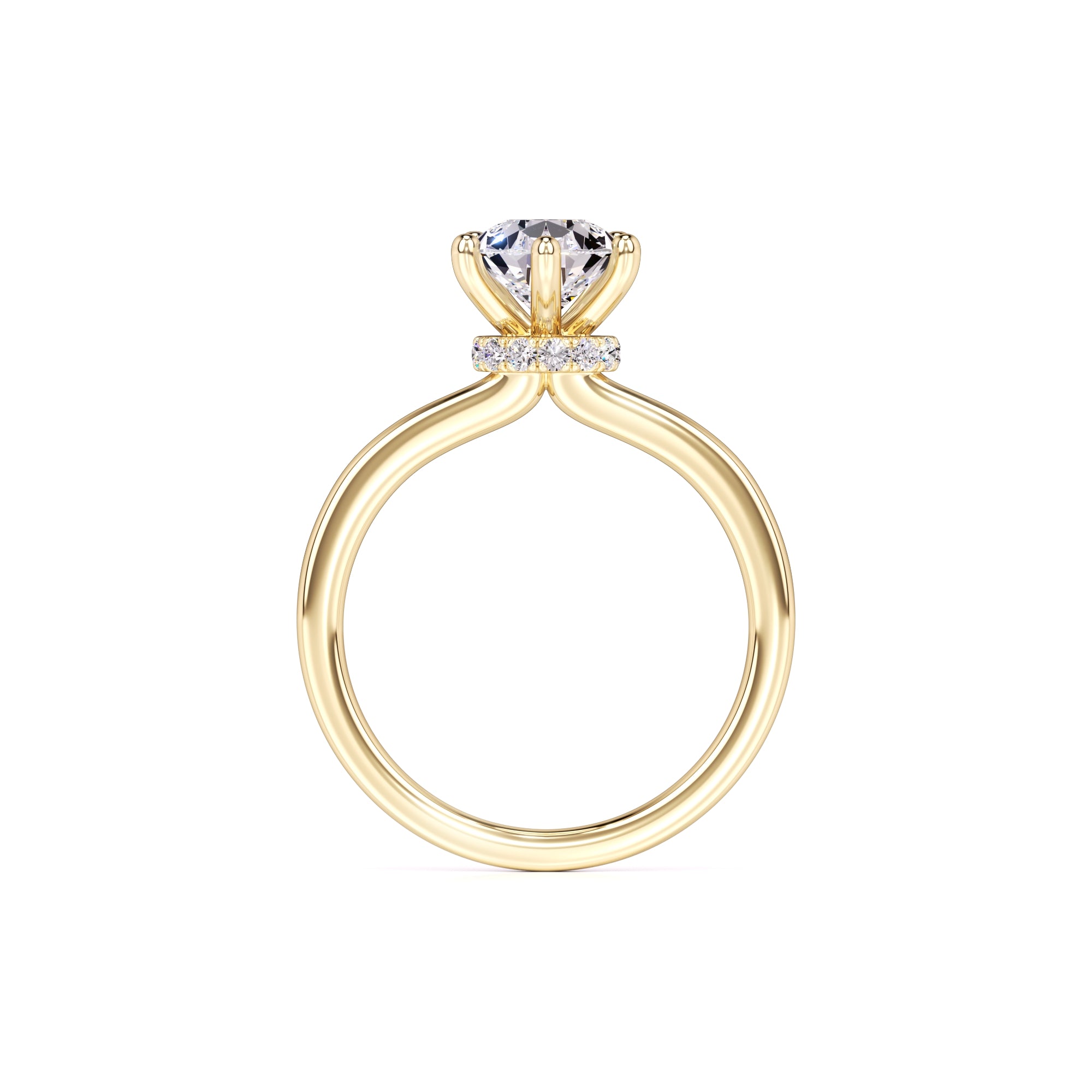 Ashley Moissanite & Lab Grown Diamond Ring | Yellow Gold | 4