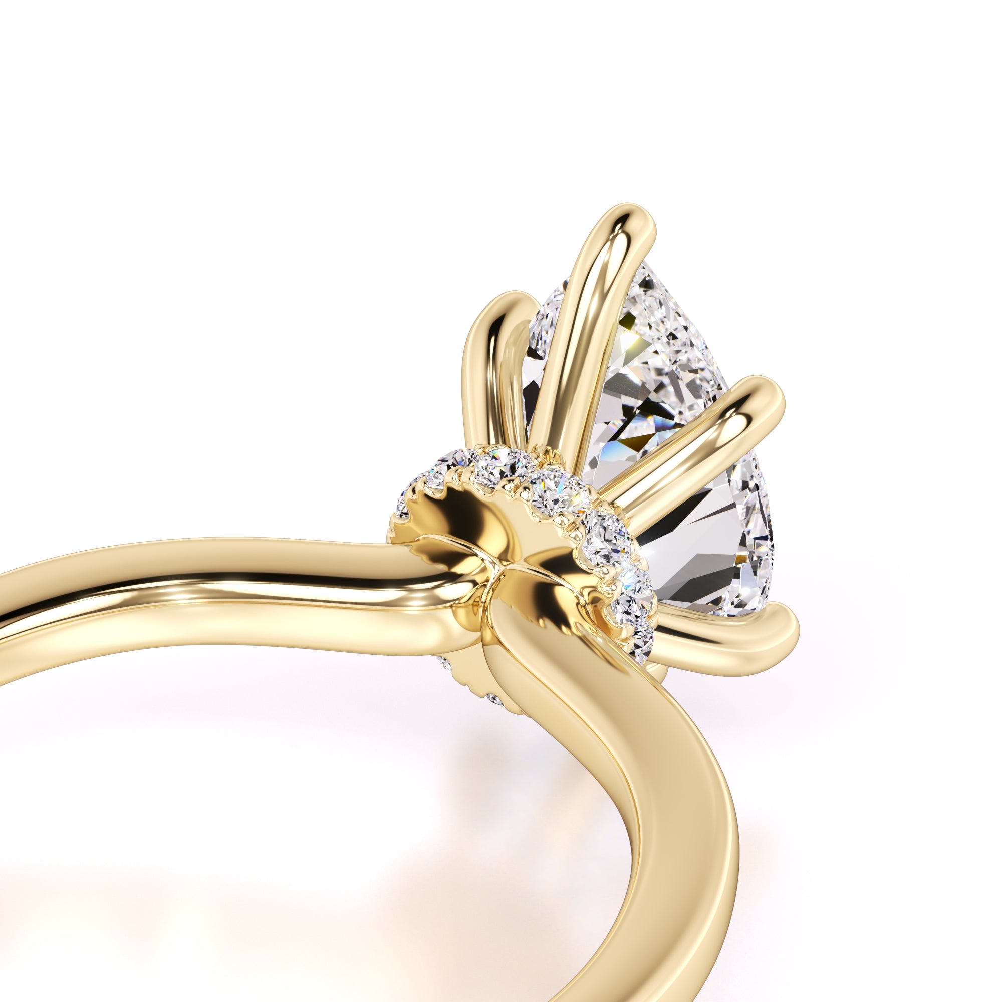 Ashley Moissanite & Lab Grown Diamond Ring | Yellow Gold | 2