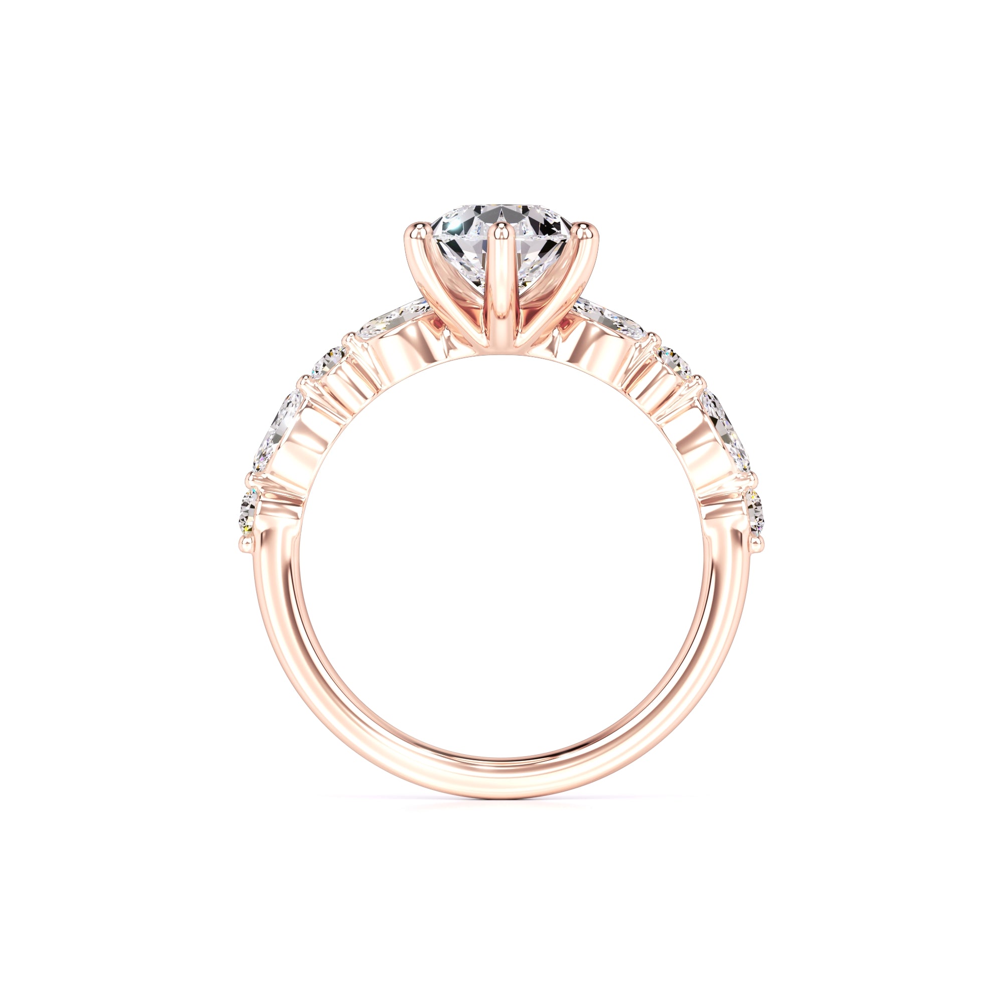 Cassidy Moissanite & Lab Grown Diamond Ring | Rose Gold | 4