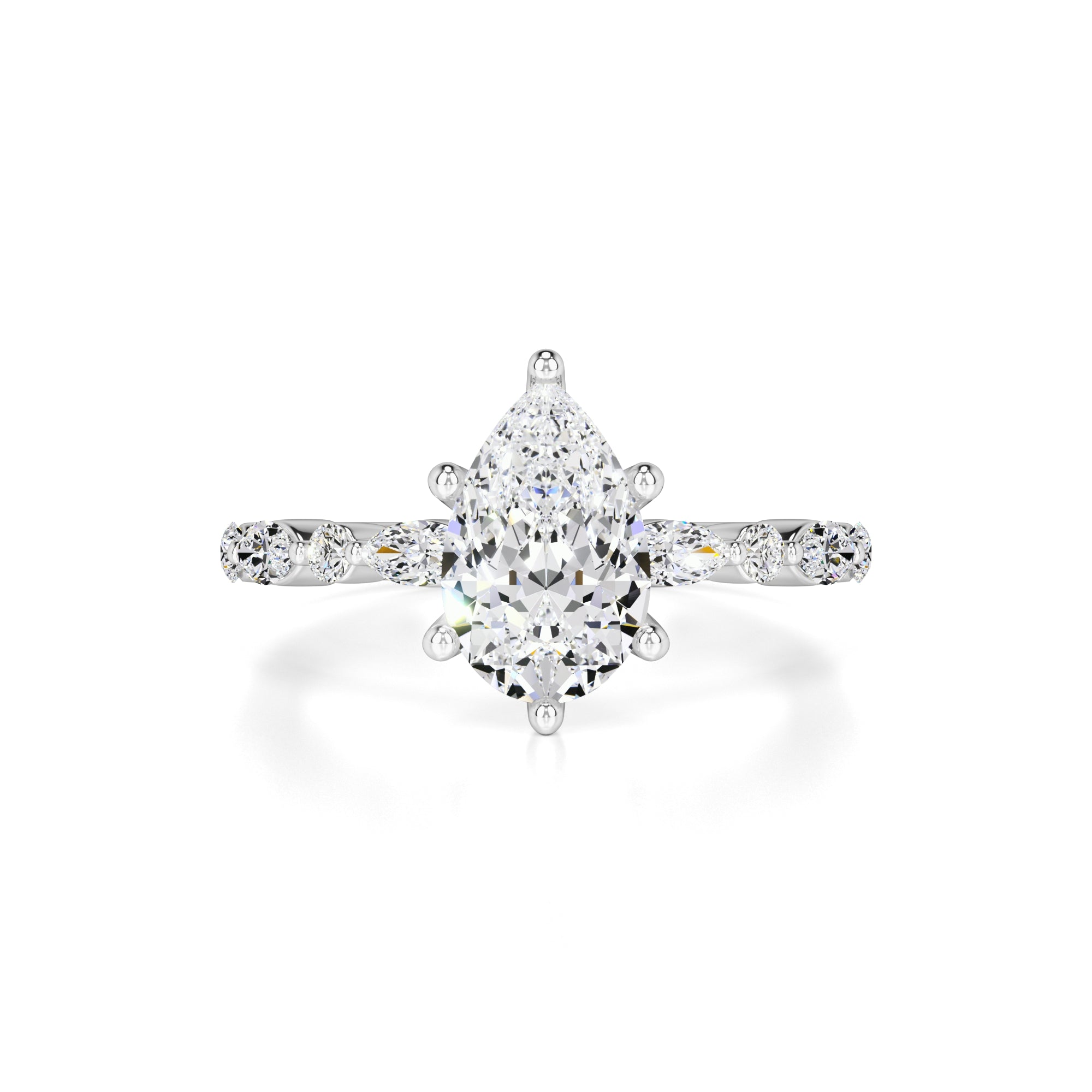 Cassidy Moissanite & Lab Grown Diamond Ring | White Gold | 1