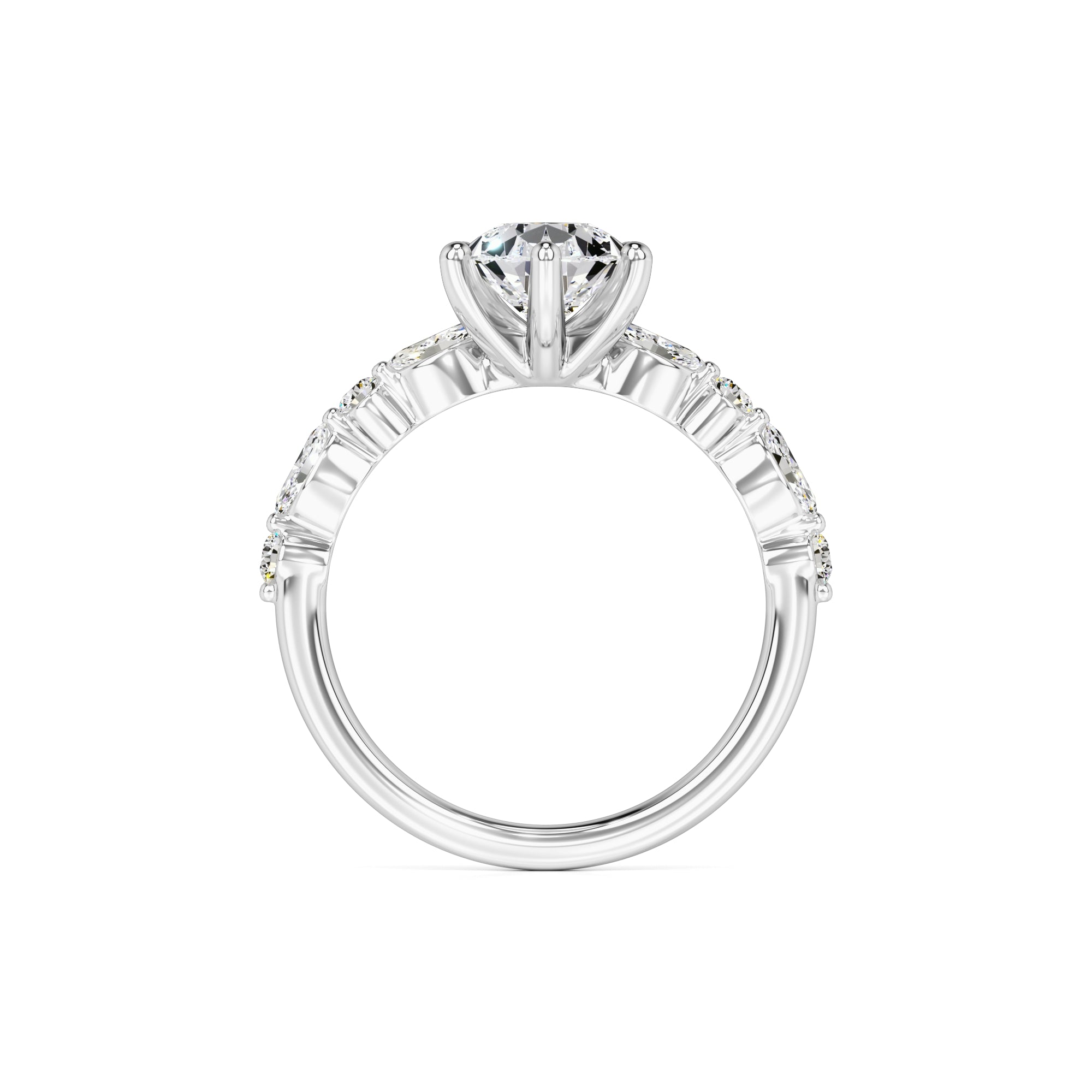 Cassidy Moissanite & Lab Grown Diamond Ring | White Gold | 4