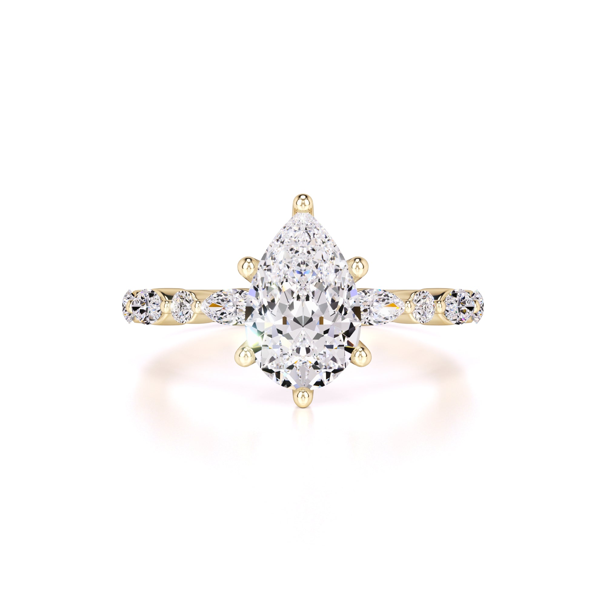 Cassidy Moissanite & Lab Grown Diamond Ring | Yellow Gold | 1