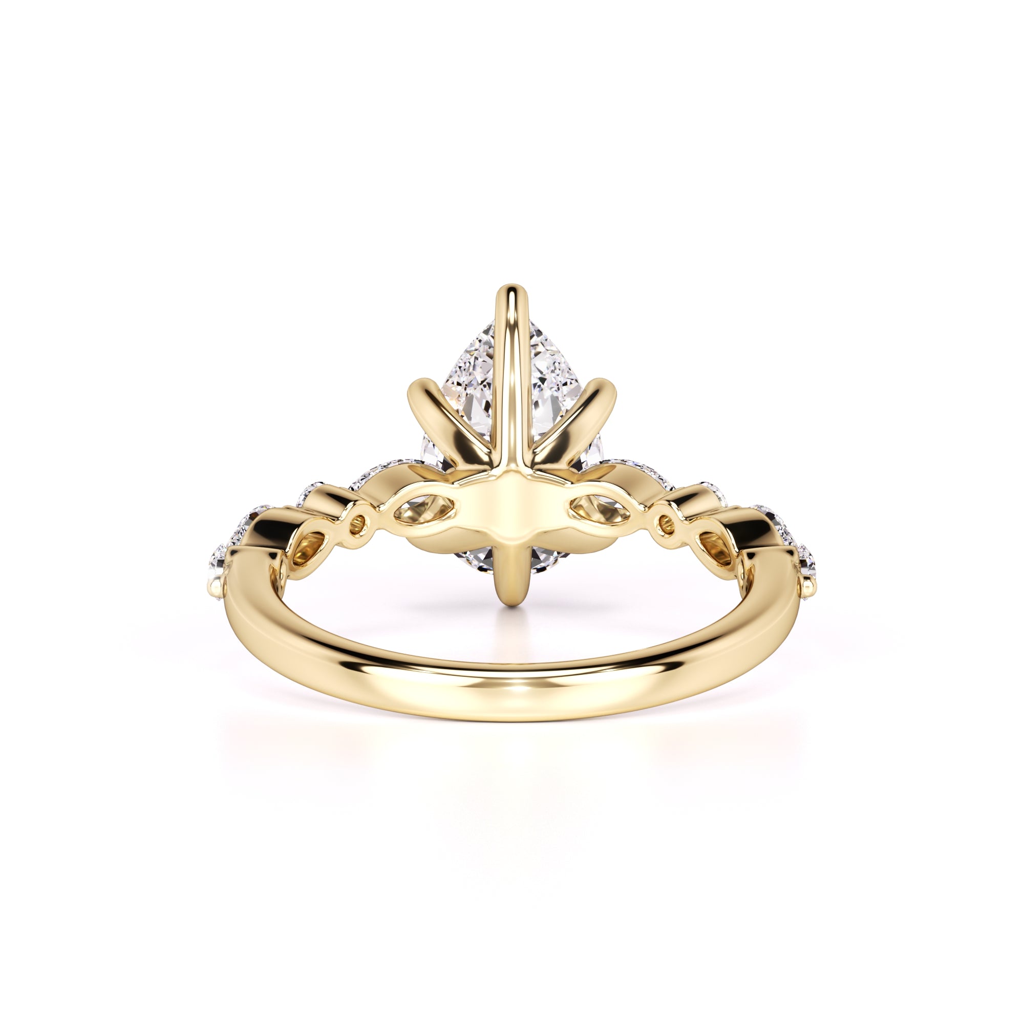 Cassidy Moissanite & Lab Grown Diamond Ring | Yellow Gold | 3