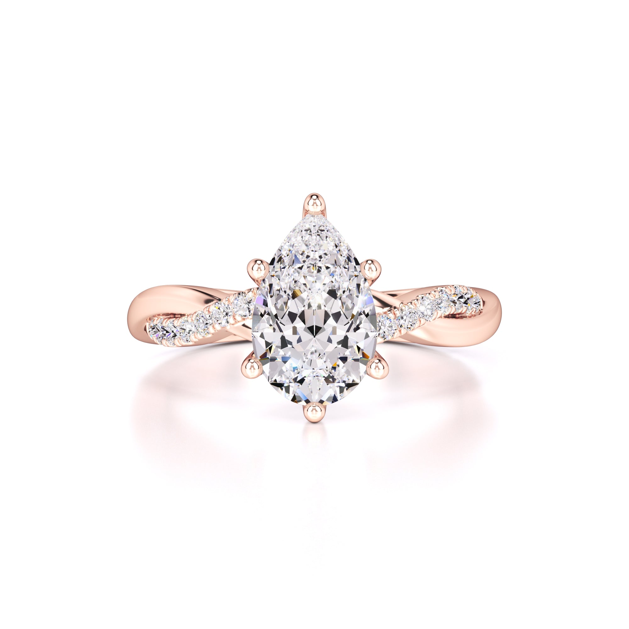 Tansy Moissanite & Lab Grown Diamond Ring | Rose Gold | 1