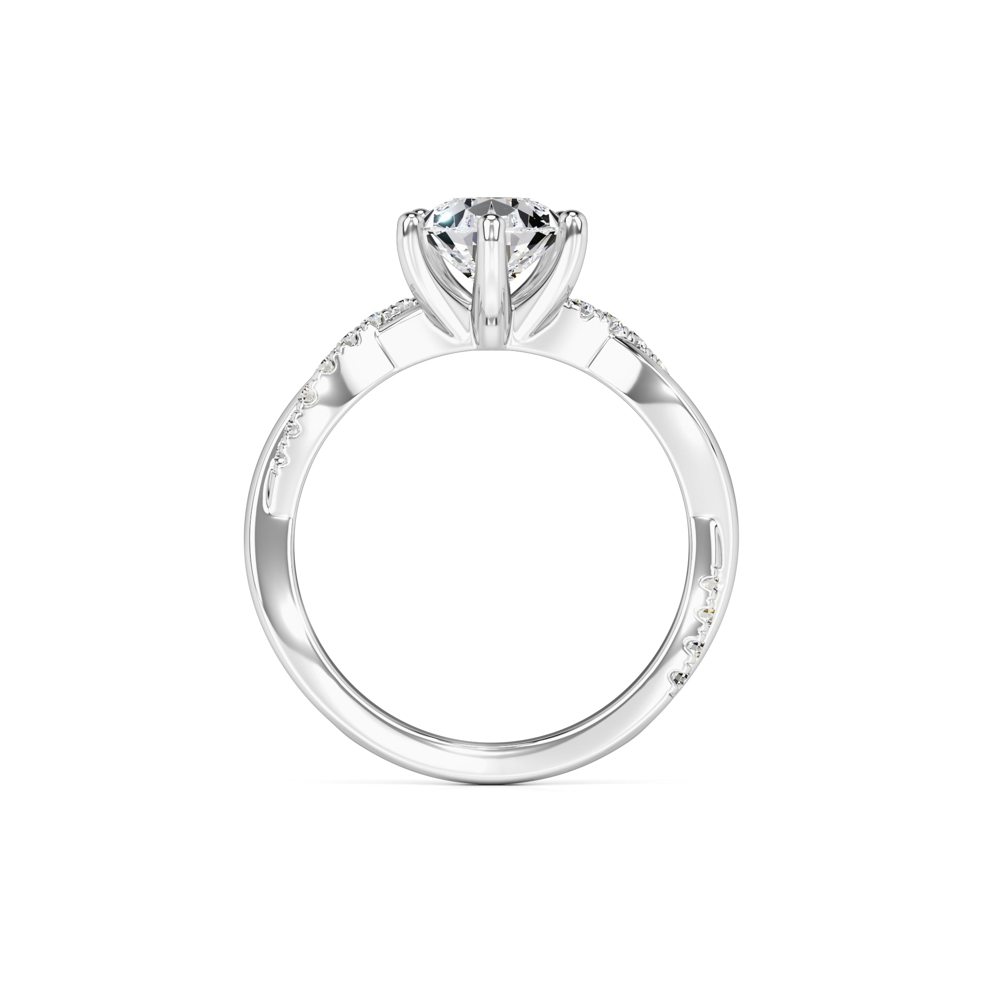 Tansy Moissanite & Lab Grown Diamond Ring | White Gold | 4